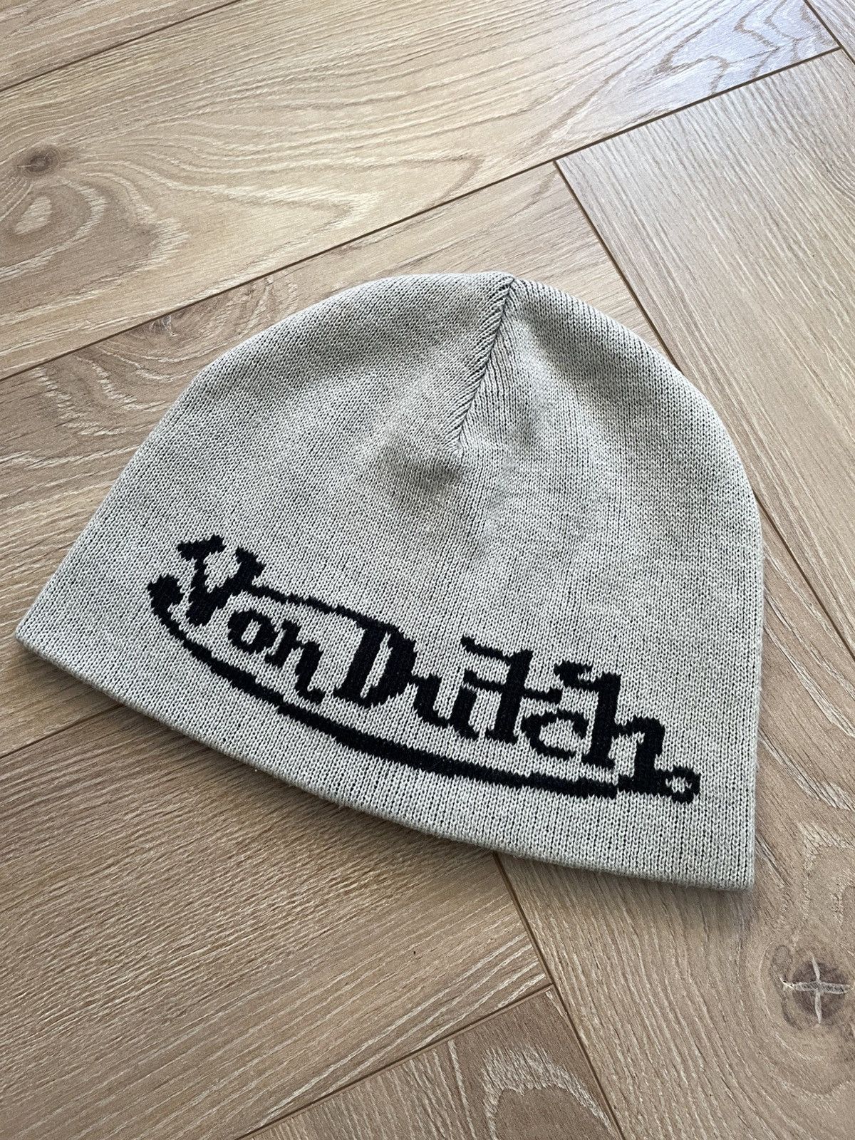 Vintage × Von Dutch Con Dutch Retro 00s Beige Beanie Hat Skate Hiphop Rap Swag Size ONE SIZE - 3 Thumbnail