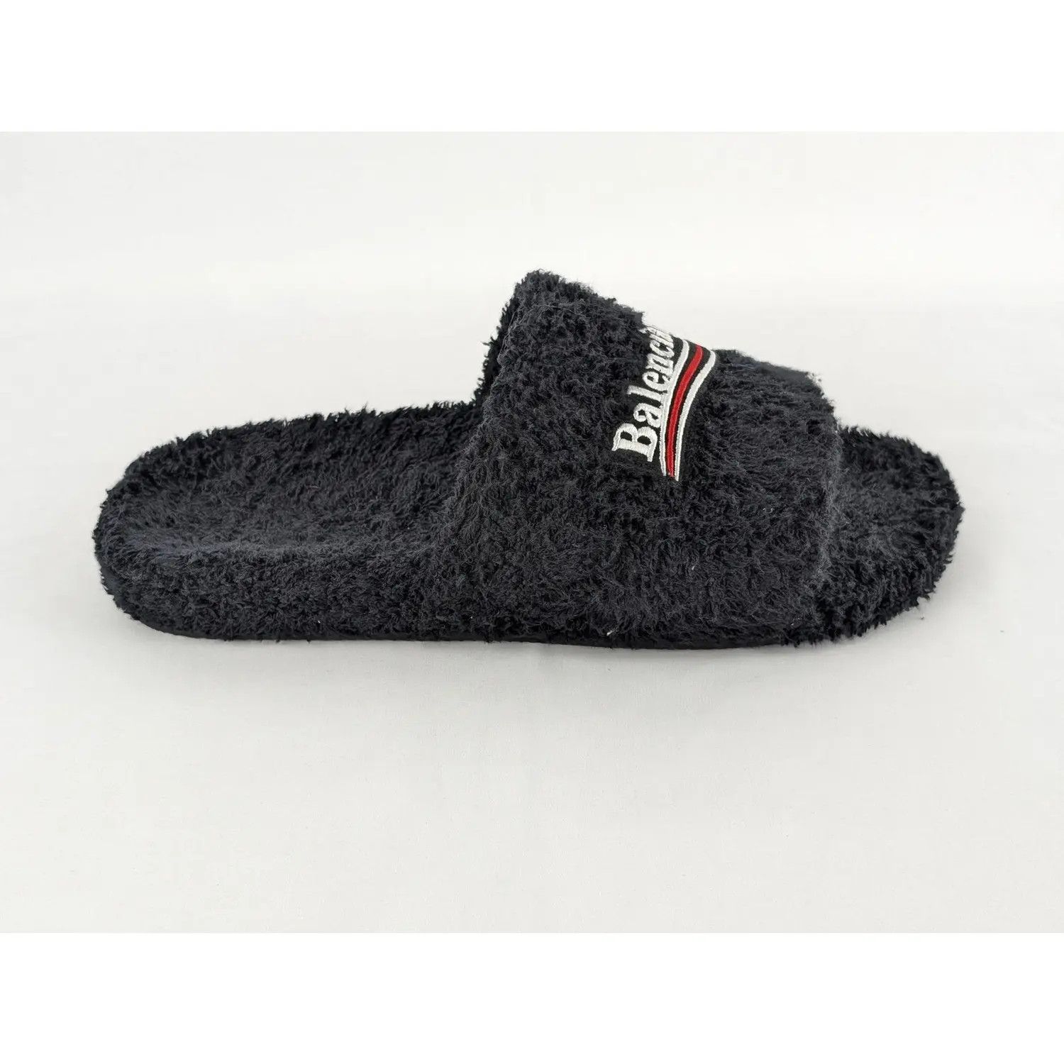 Balenciaga Furry Slides Black | Grailed