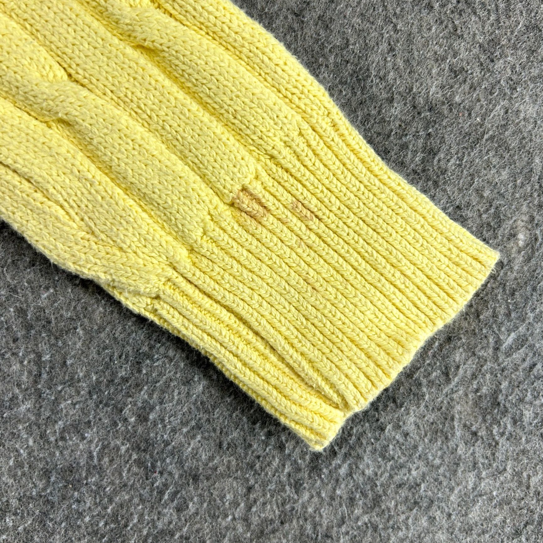 Lands' End VINTAGE Lands' End Sweater Mens M Yellow Pullover Cable Knit Cotton Preppy 80s Men Pullover Crew Neck Long Sleeve Casual Solid 90s Size US M / EU 48-50 / 2 - 4 Thumbnail
