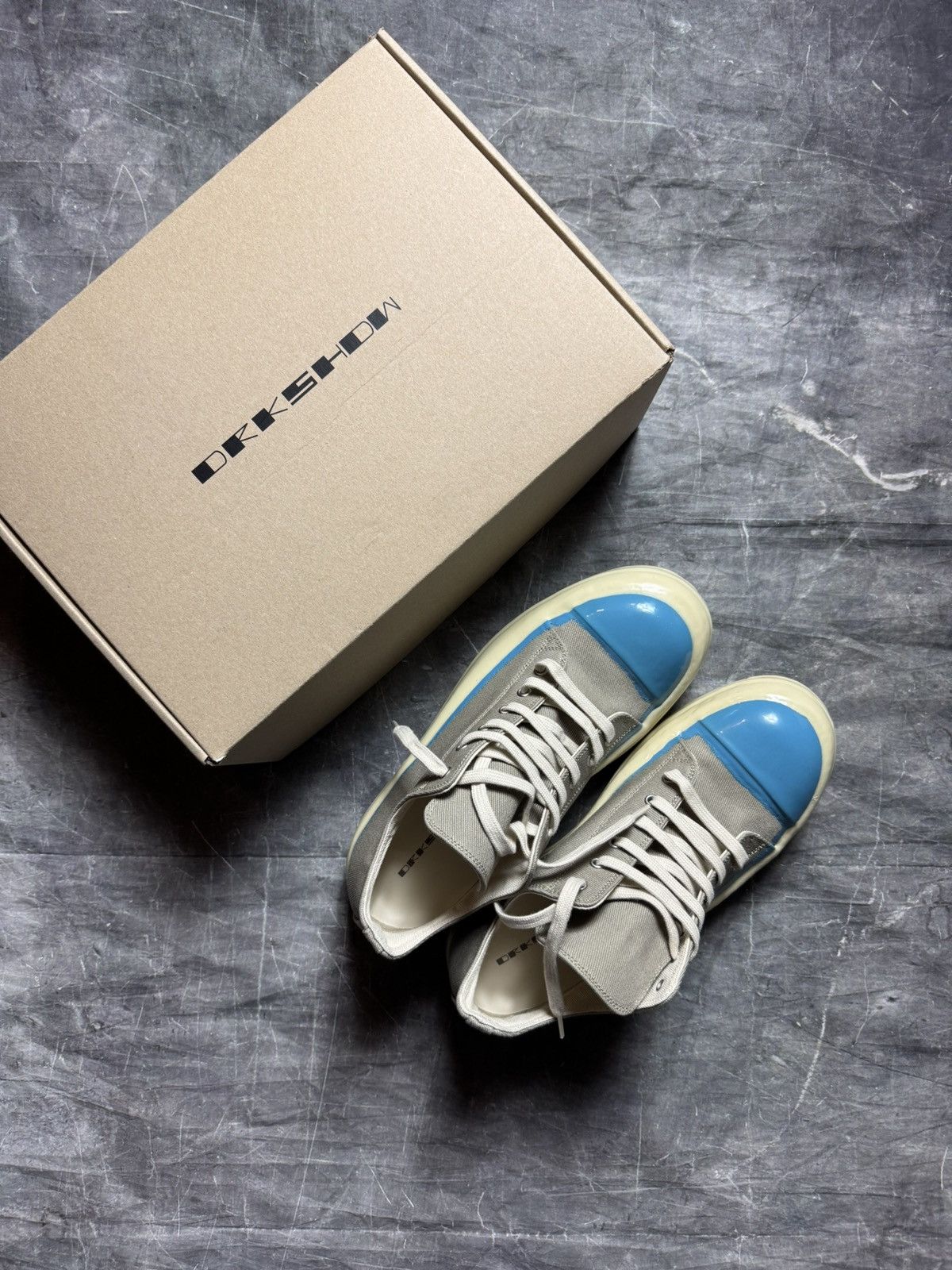 Rick Owens Drkshdw Rick Owens Concordians Sneaks Low Dirty Pearl Light Blue Size US 9.5 / EU 42-43 - 1 Thumbnail