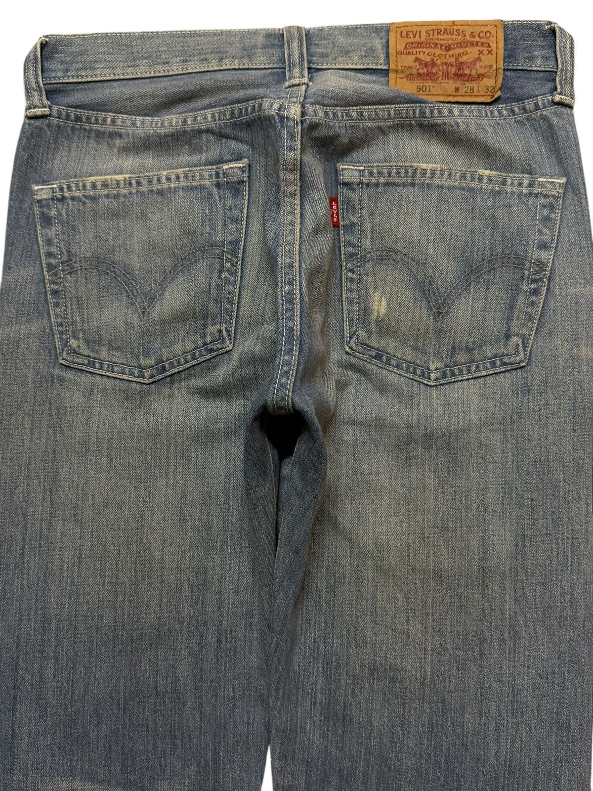 Levi's Vintage Levis 501 Blue Faded Distressed Patch Straight Leg Size US 29 - 4 Thumbnail