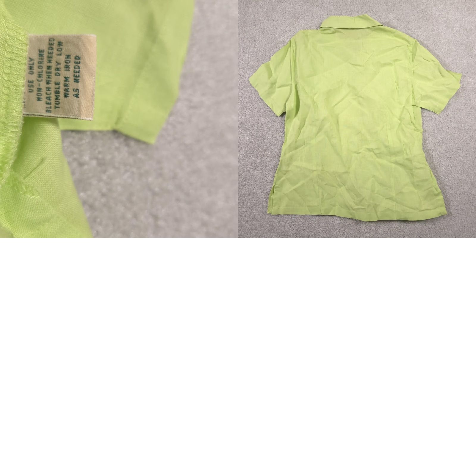Vintage St. Johns Bay Shirt Womens Small Green Linen Short Sleeve Button Up Collared Top Size S / US 4 / IT 40 - 9 Thumbnail