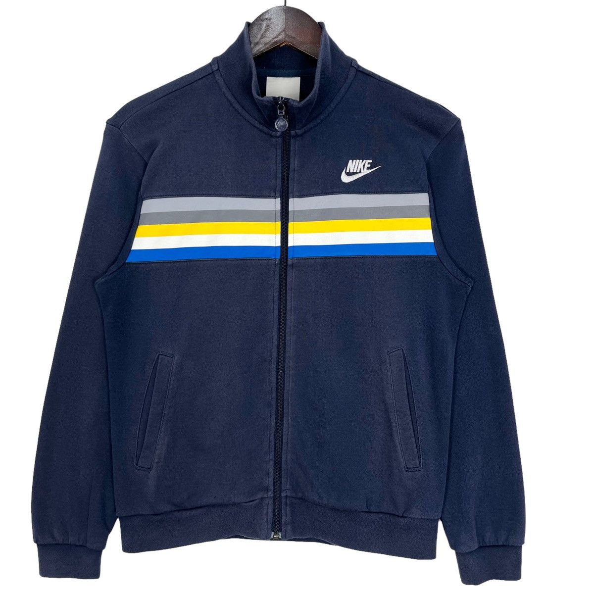 image of Youth Vintage Nike Zipper Track Top Jacket in Blue, Men's (Size Small)