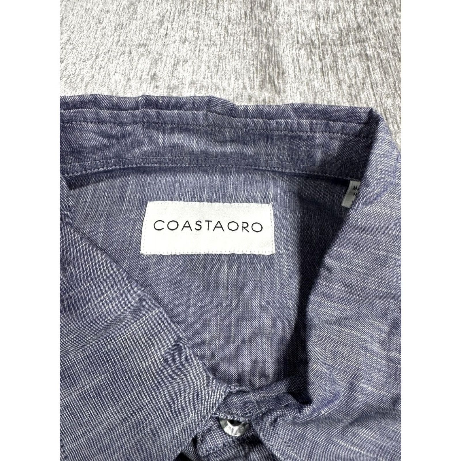 Vintage Coastaoro Shirt Mens XL Blue Chambray Short Sleeve Button Up Casual Lightweight Size US XL / EU 56 / 4 - 3 Thumbnail