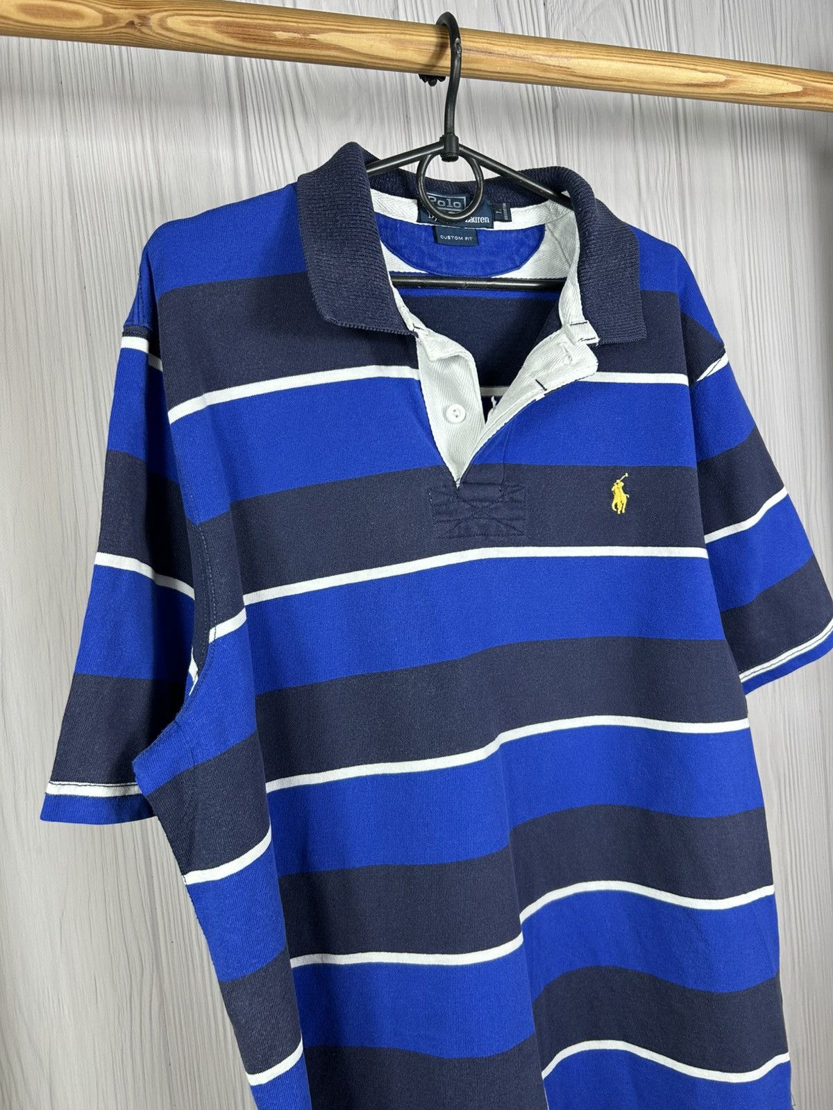 Polo Ralph Lauren Vintage Polo Ralph Lauren Stripped Polo Heavy Cotton Size L Size US L / EU 52-54 / 3 - 2 Thumbnail