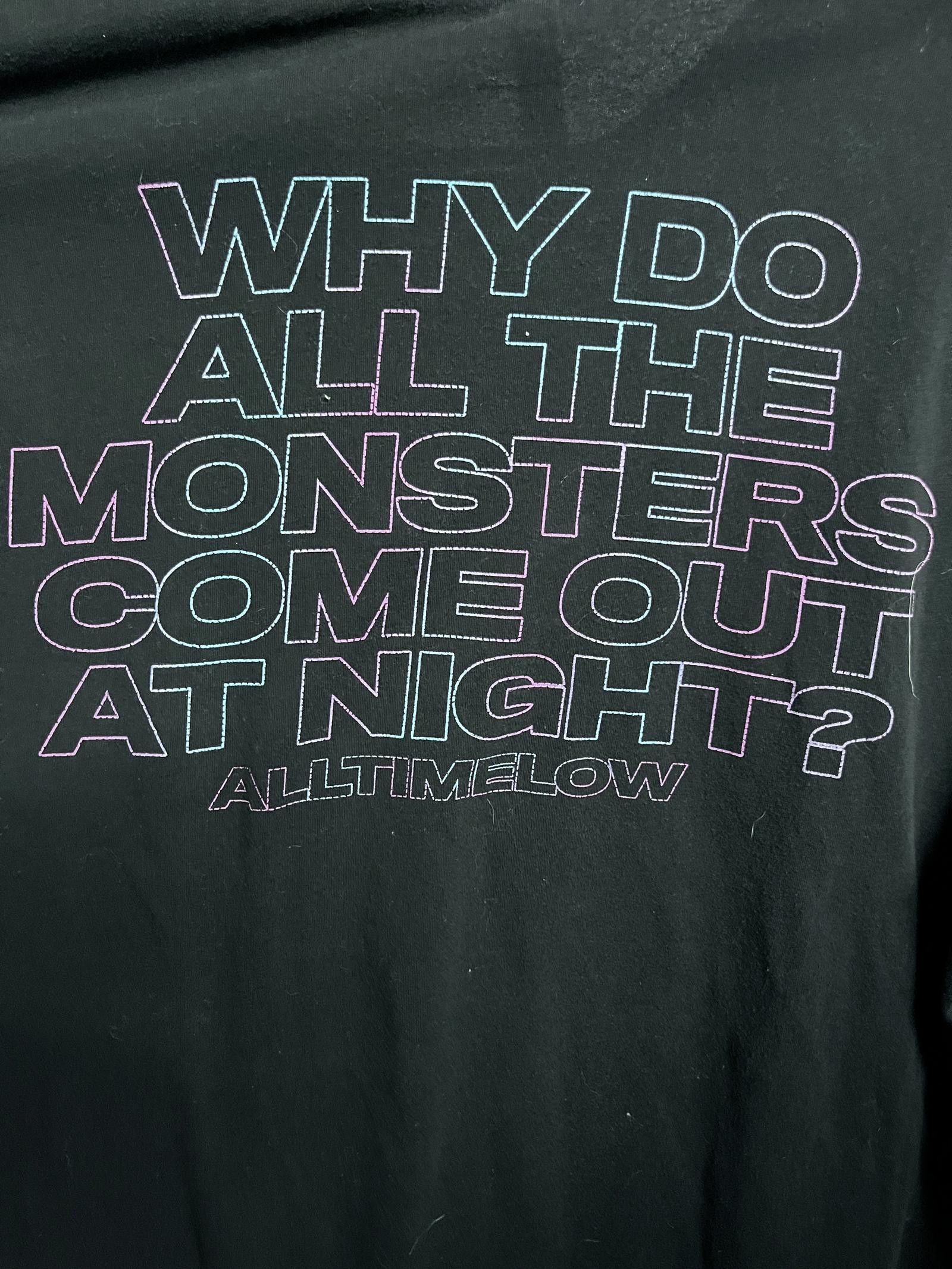 Designer All Time Low Band T-shirt Why do All Monsters at Night -XL Size US XL / EU 56 / 4 - 5 Thumbnail