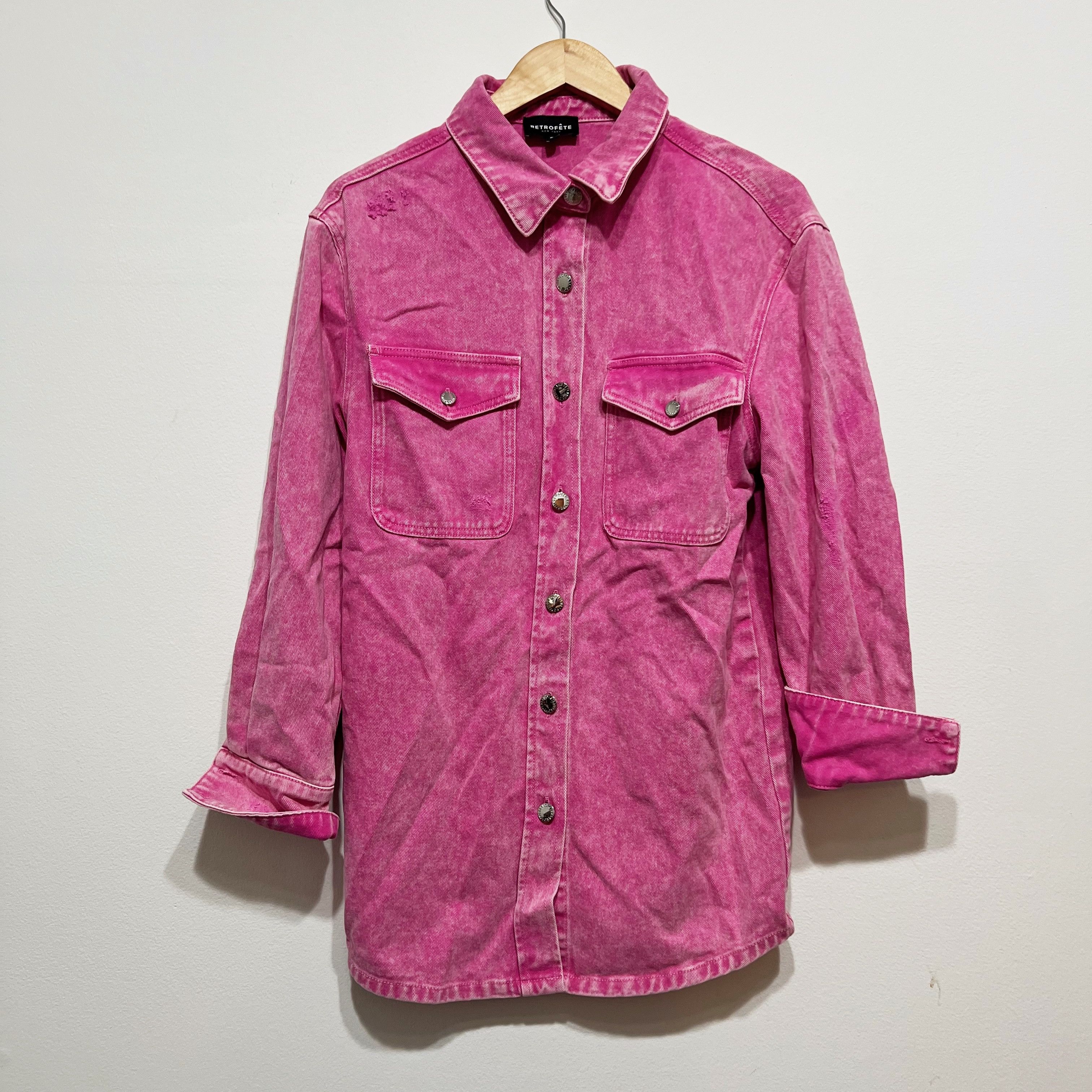 Retrofete Retrofete Doreen Cotton Denim Jean Collared Button Down Size S / US 4 / IT 40 - 1 Thumbnail
