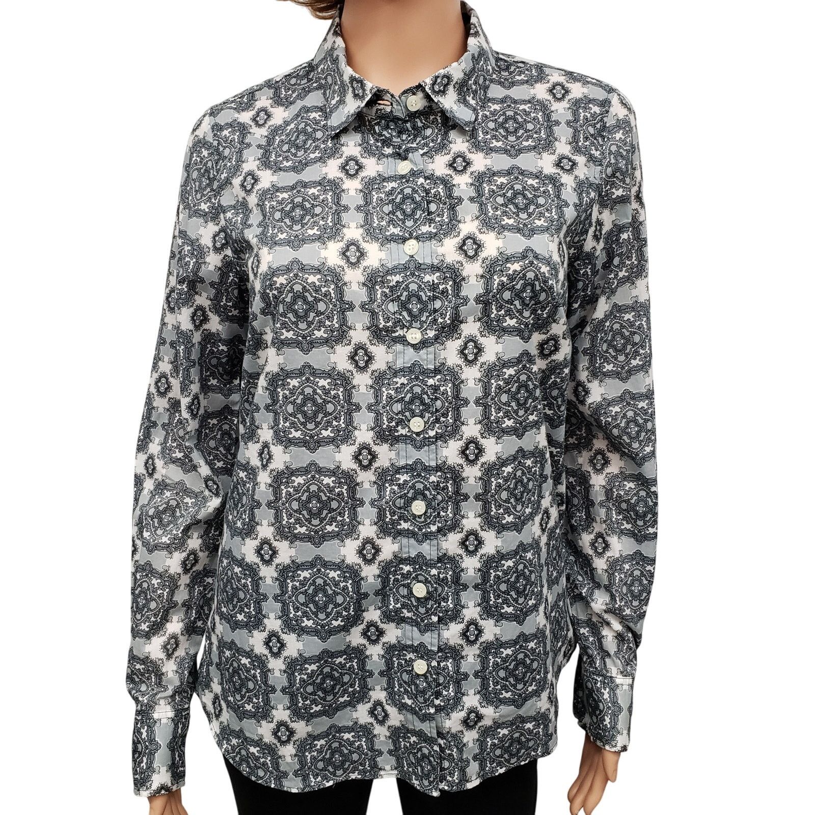 J.Crew J. Crew The Perfect Shirt Button Front Vintage Print S Size S / US 4 / IT 40 - 3 Thumbnail