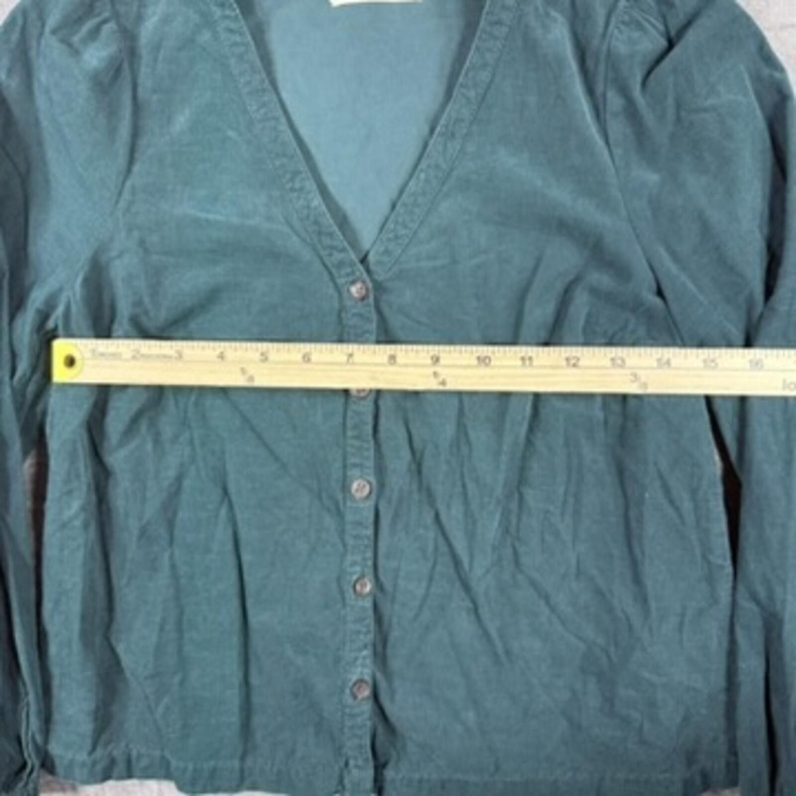 Marine Layer Marine Layer Shirt Women's XS Green Corduroy Cotton Size XS / US 0-2 / IT 36-38 - 4 Thumbnail