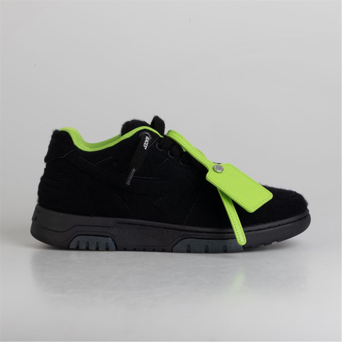Off-White o1g2r1mq0125 Office Wool Trainers in Black & Green Size US 5.5 / IT 35.5 - 1 Thumbnail