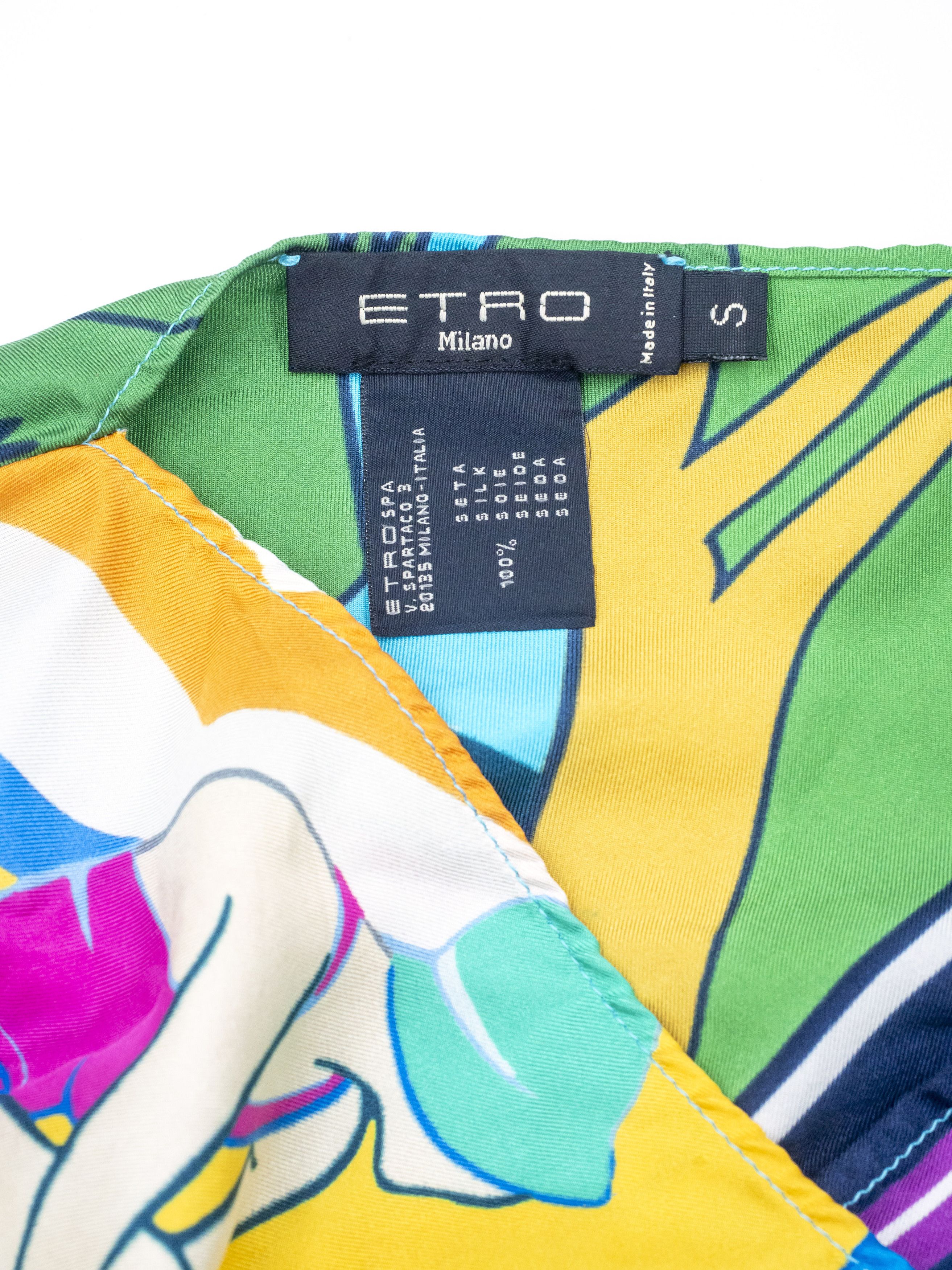 Etro Etro Multi Color Halter Neck Silk Top Size S / US 4 / IT 40 - 4 Thumbnail