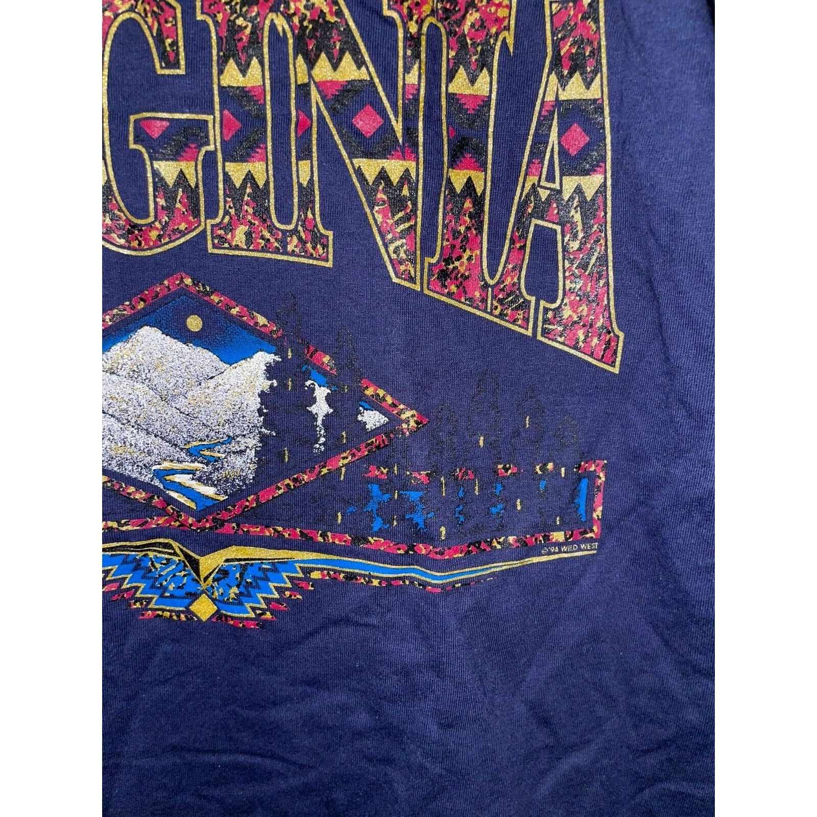 Jerzees Vintage Virginia Shirt Blue Ridge Mountains Tee VTG 90s M Size US M / EU 48-50 / 2 - 5 Thumbnail