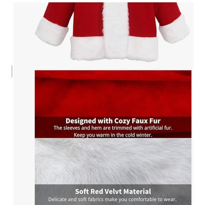 The Unbranded Brand Men's Deluxe Santa Suit 11pc. Velvet Adult LARGE Size ONE SIZE - 4 Thumbnail