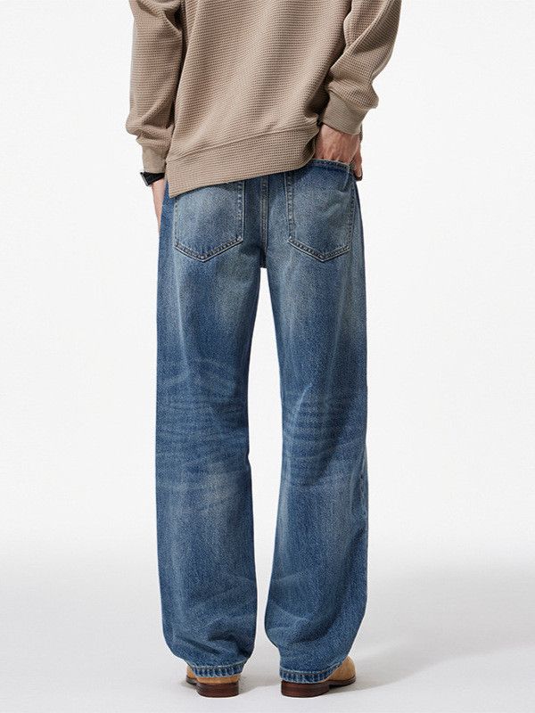 Japanese Brand Men's Loose Wide-Leg Washed Straight Leg Jeans Size US 32 / EU 48 - 3 Thumbnail