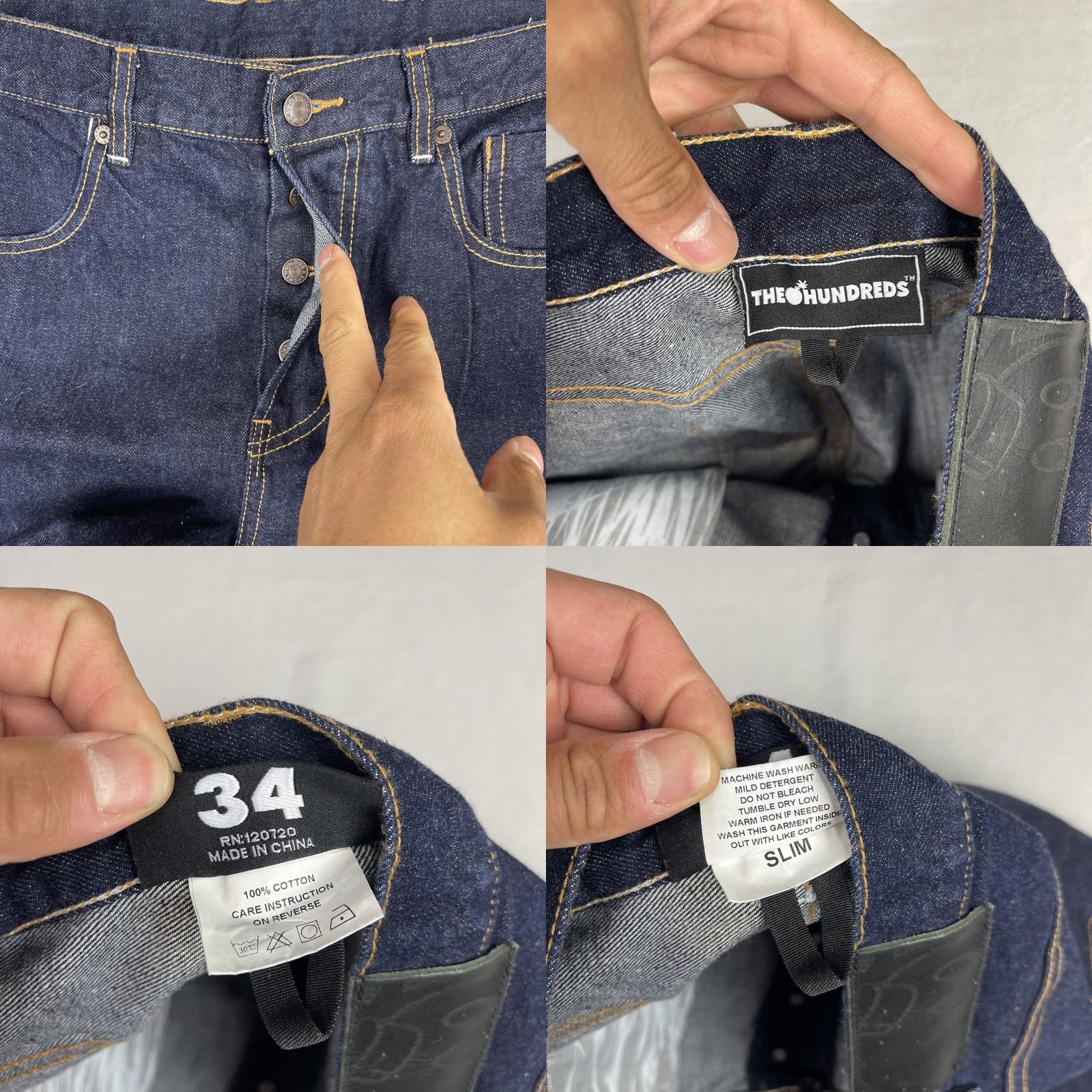 The Hundreds The Hundreds Selvedge Jeans Slim 34 Blue Denim Pants Straight Mens 34 Jeans Dark Denim Pants City Hip Hop 90s Mens Size US 34 / EU 50 - 8 Thumbnail