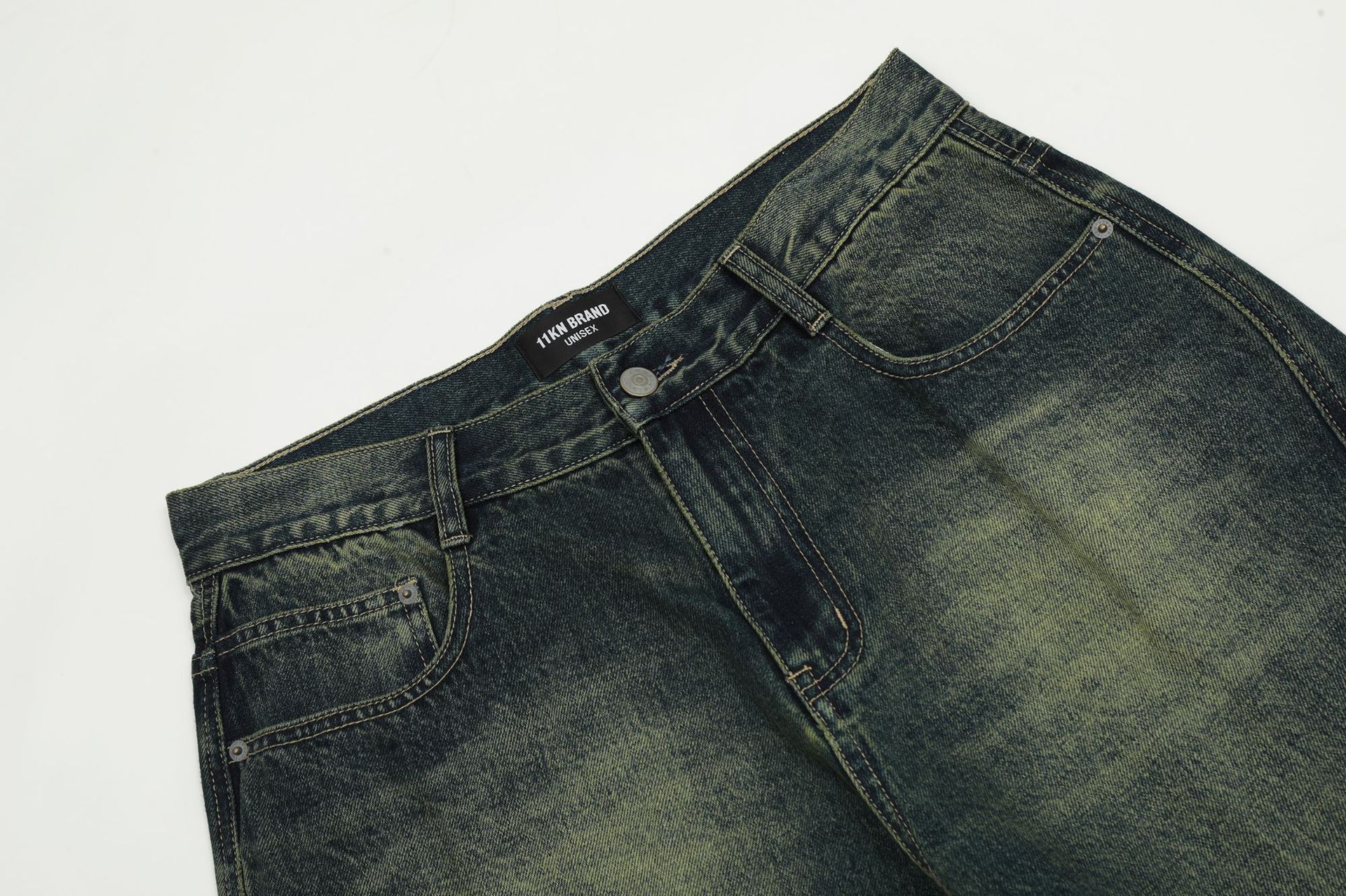 Japanese Brand × Jean Street wide-leg stitching washed distressed cargo jeans Size US 32 / EU 48 - 3 Thumbnail