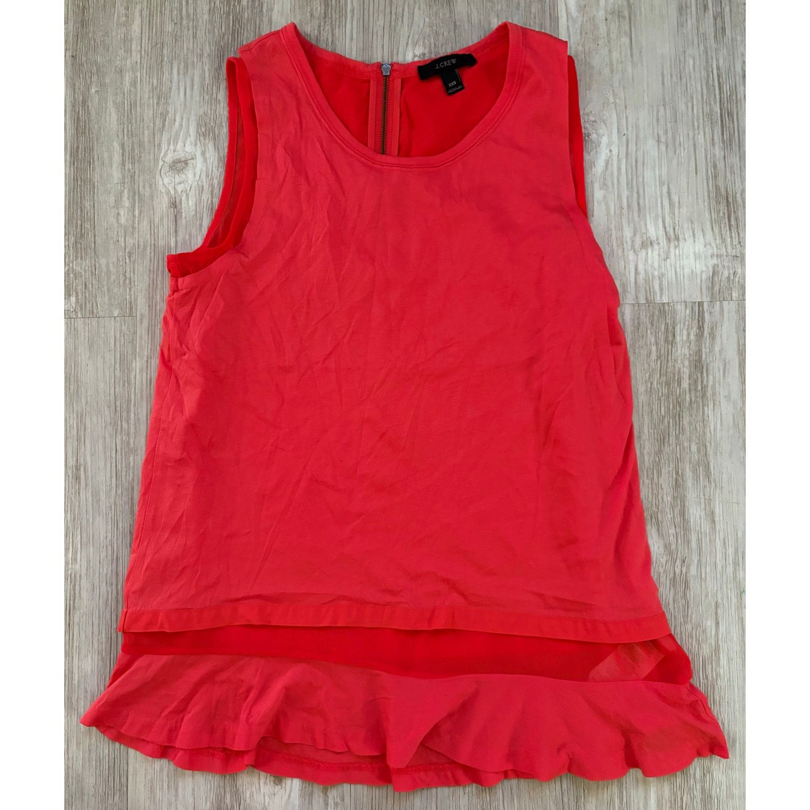 J.Crew J. Crew | Women's Tiered Ruffle Zipper Back Tank Top | XXS Size XS / US 0-2 / IT 36-38 - 1 Thumbnail