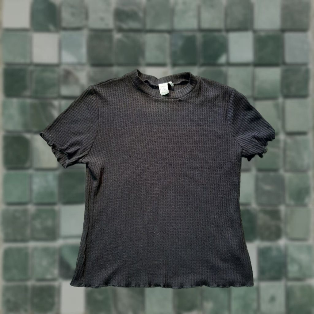 Vintage Paper Crane Short Sleeve Womens Large L Black Blouse Size 36" / US 14 / IT 50 - 1 Thumbnail