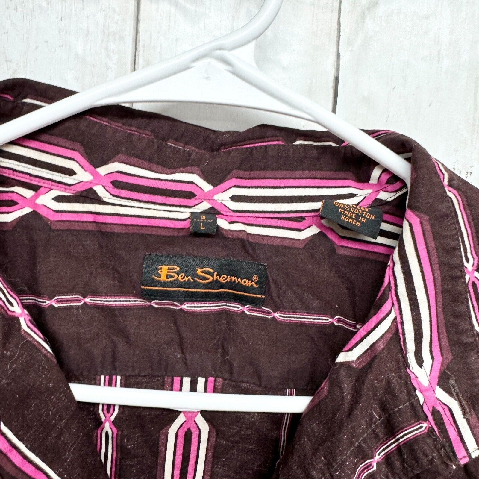 Ben Sherman Ben Sherman Button Down Sz L Short Sleeve Red Retro Workwear Size US L / EU 52-54 / 3 - 2 Thumbnail