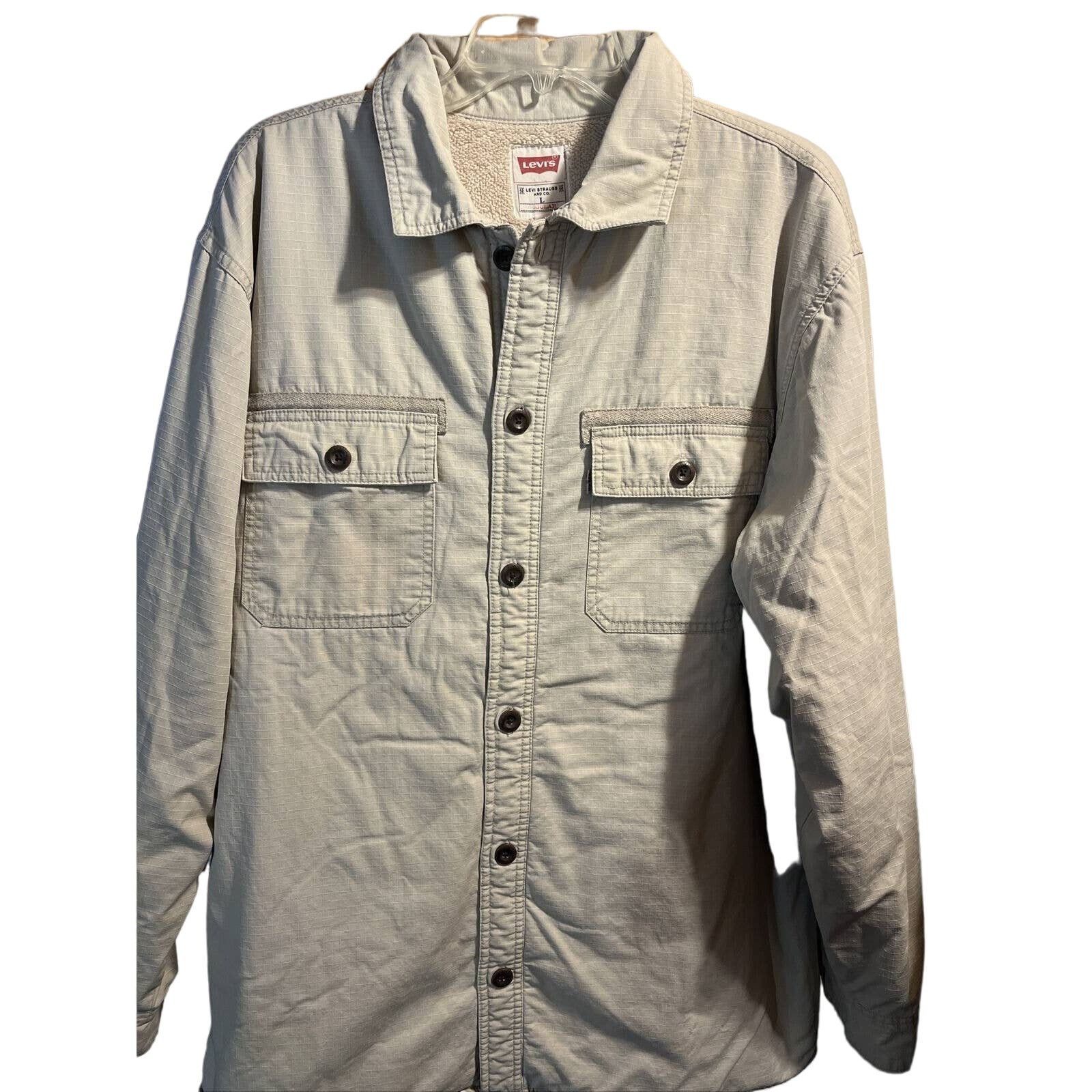 Levi's Levis VTG Men’s L Beige Sherpa Fleece Button Workwear Jacket Size US L / EU 52-54 / 3 - 1 Thumbnail