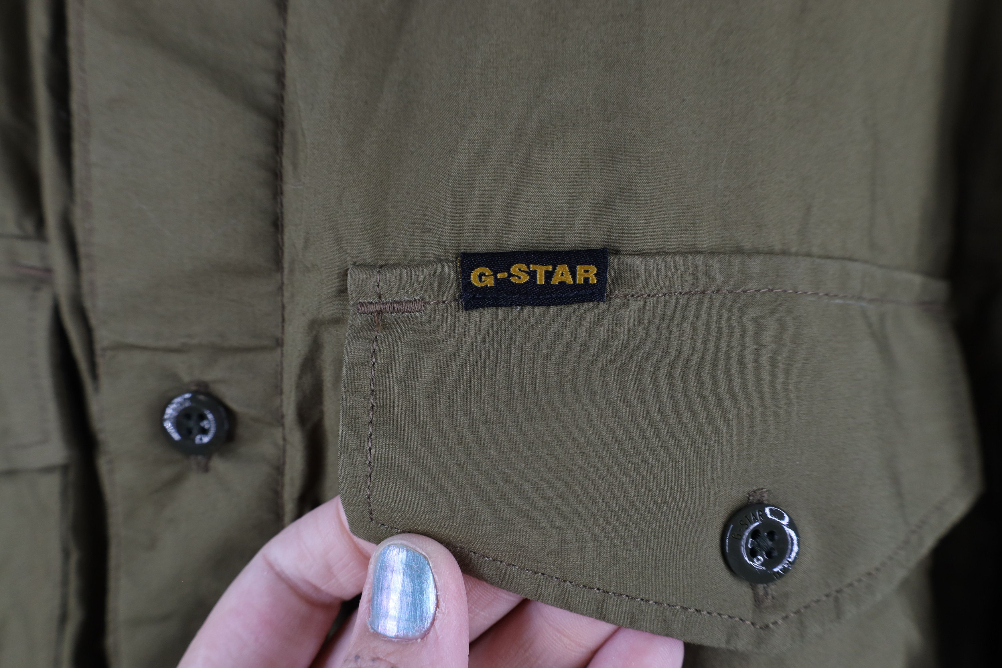 Vintage G Star Raw Spell Out Military Style Collared Button Shirt Size US L / EU 52-54 / 3 - 4 Thumbnail
