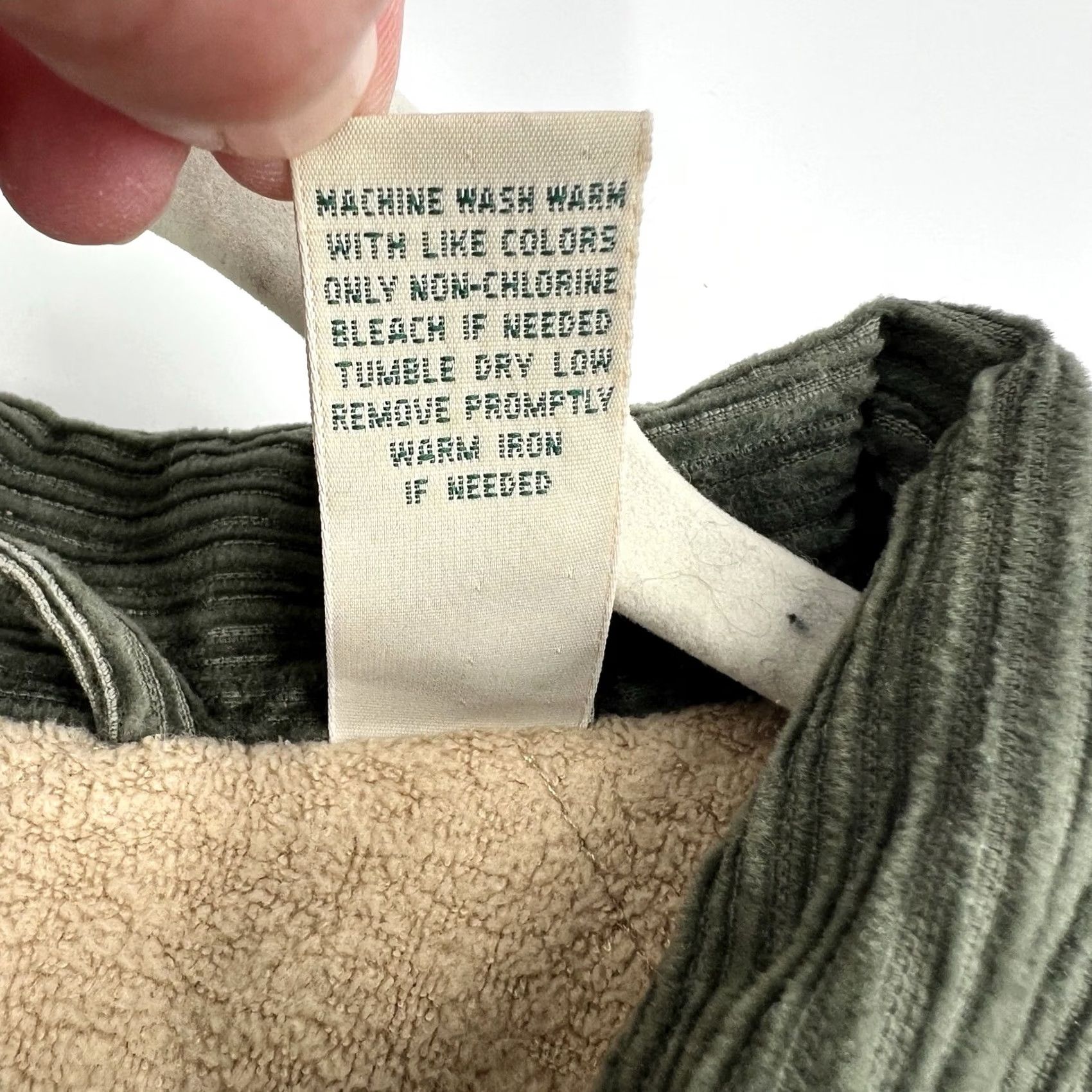 Vintage VINTAGE L.L. Bean Jacket Shirt Corduroy Fleece Lined Sherpa Green XL Mens Size US XL / EU 56 / 4 - 3 Thumbnail