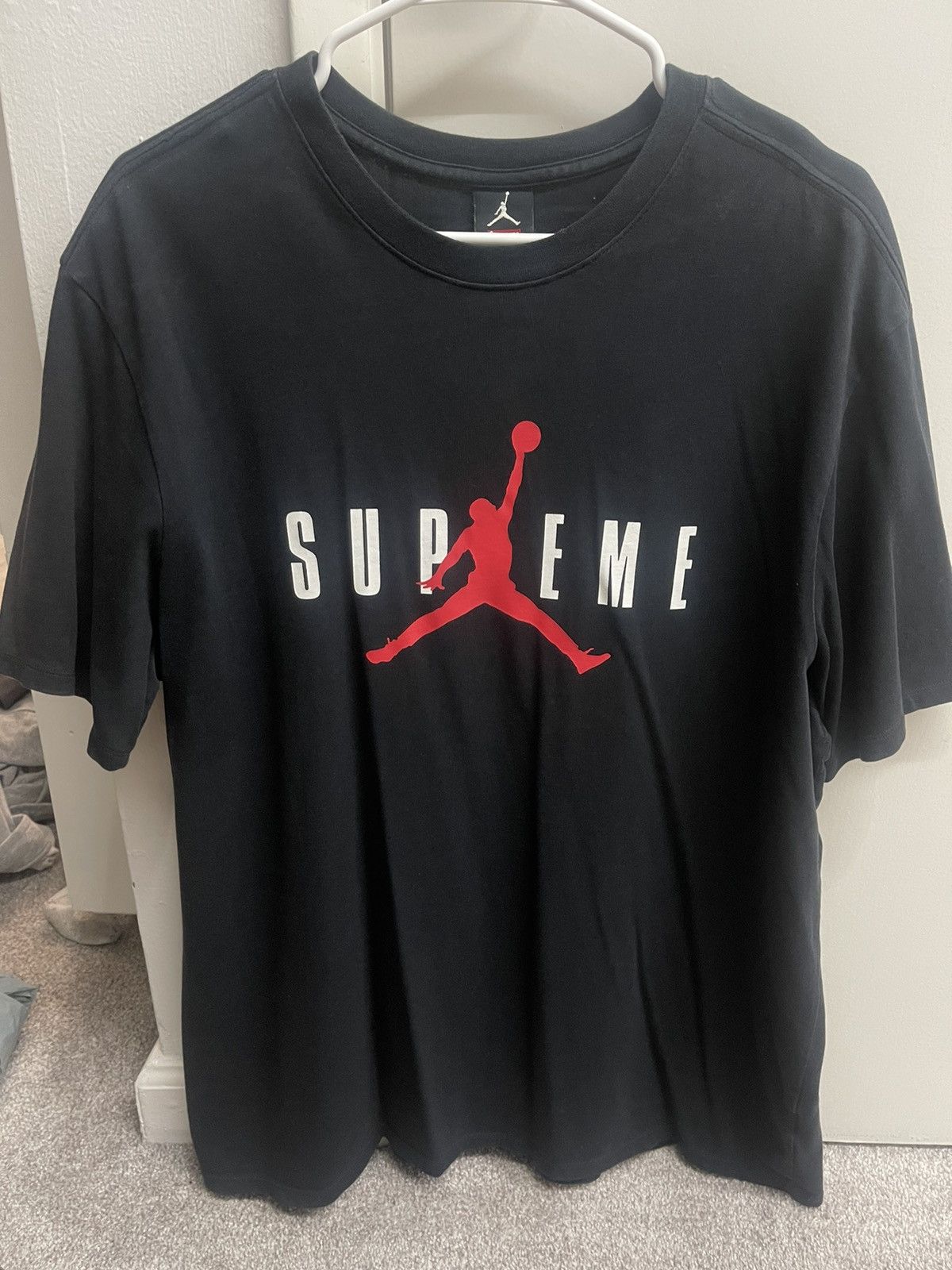 image of Nike Air Jordan X Supreme Shirt in Black, Men's (Size XL)