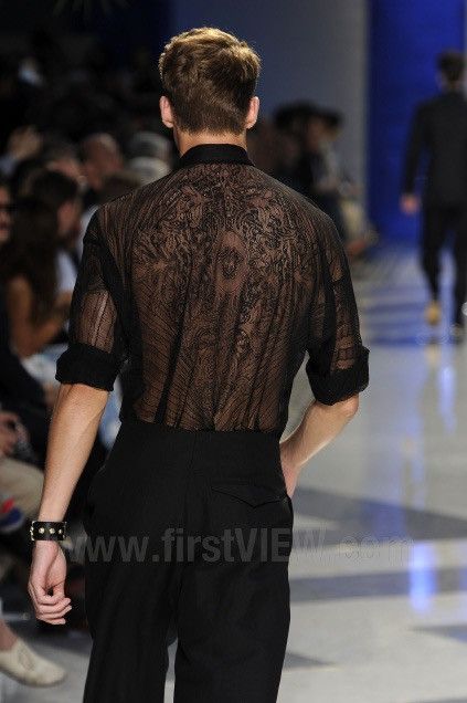 Versace SS12 Runway Lace Shirt Black Medusa French Lace Sheer 38 Size US M / EU 48-50 / 2 - 22 Thumbnail