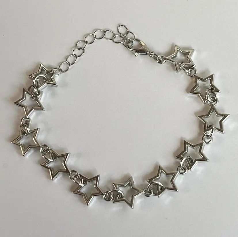 Jewelry Vint y2k 2000s star stacked cute goth grunge silver bracelet Size ONE SIZE - 1 Thumbnail