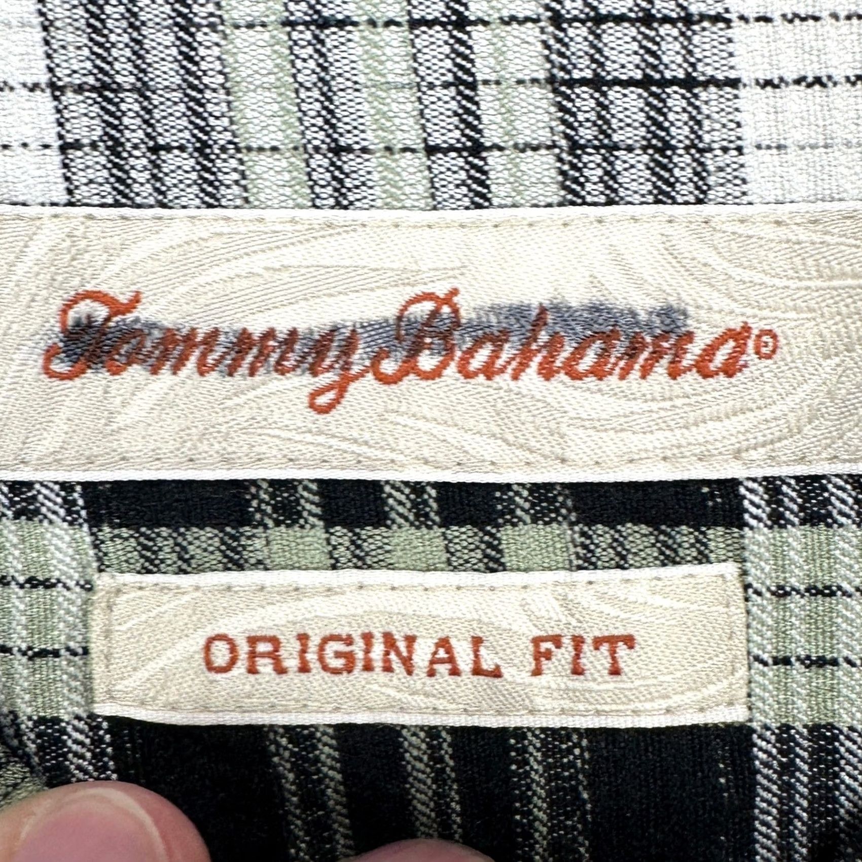 Tommy Bahama VINTAGE Tommy Bahama Button Up Shirt Mens Large Green White Plaid 2-Flap Pocket 100% Silk Size US L / EU 52-54 / 3 - 4 Thumbnail