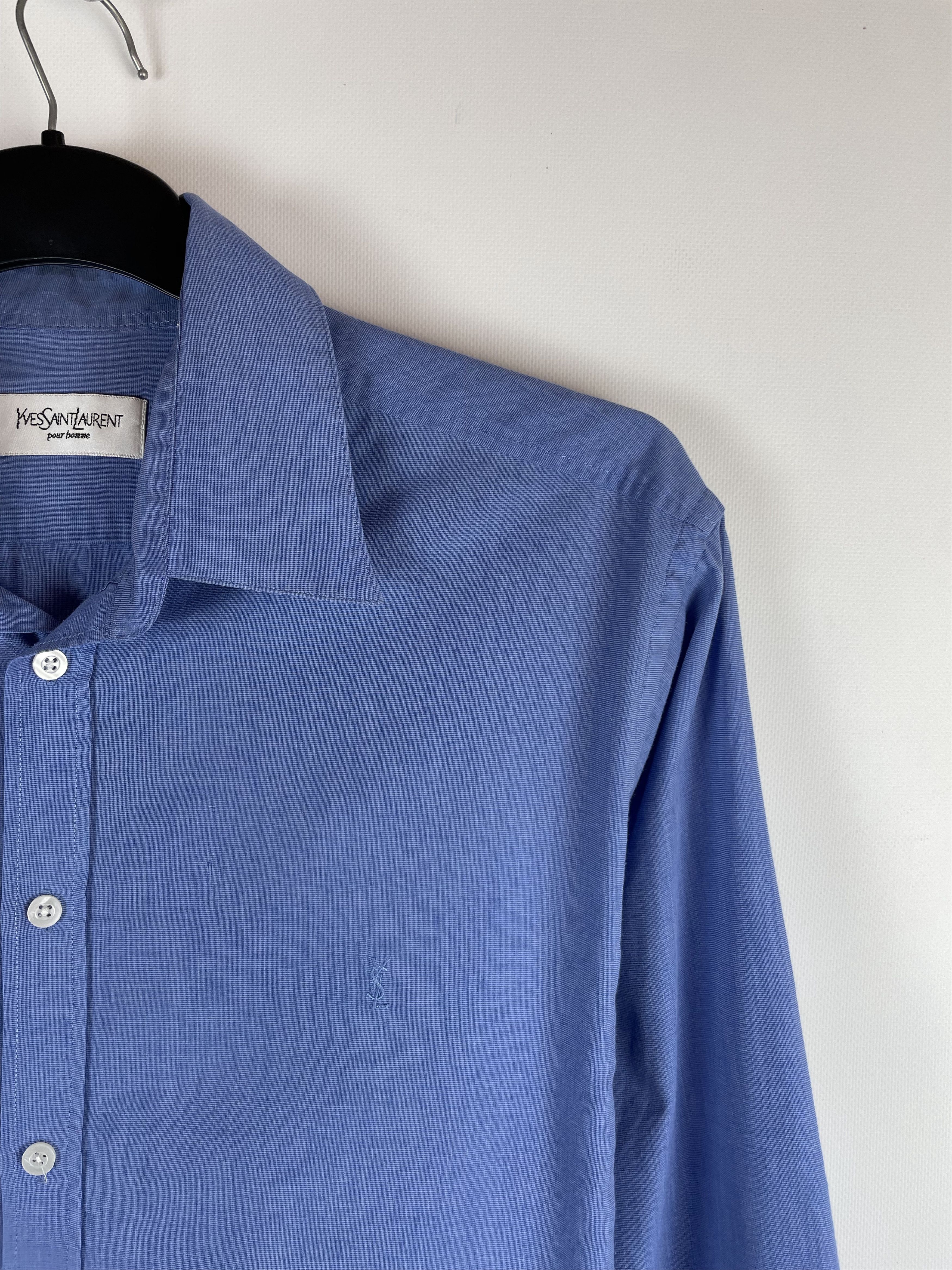 Vintage × Yves Saint Laurent Vintage YvesSaintLaurent Ysl Pour Homme Button Up Shirt Size US XL / EU 56 / 4 - 4 Thumbnail
