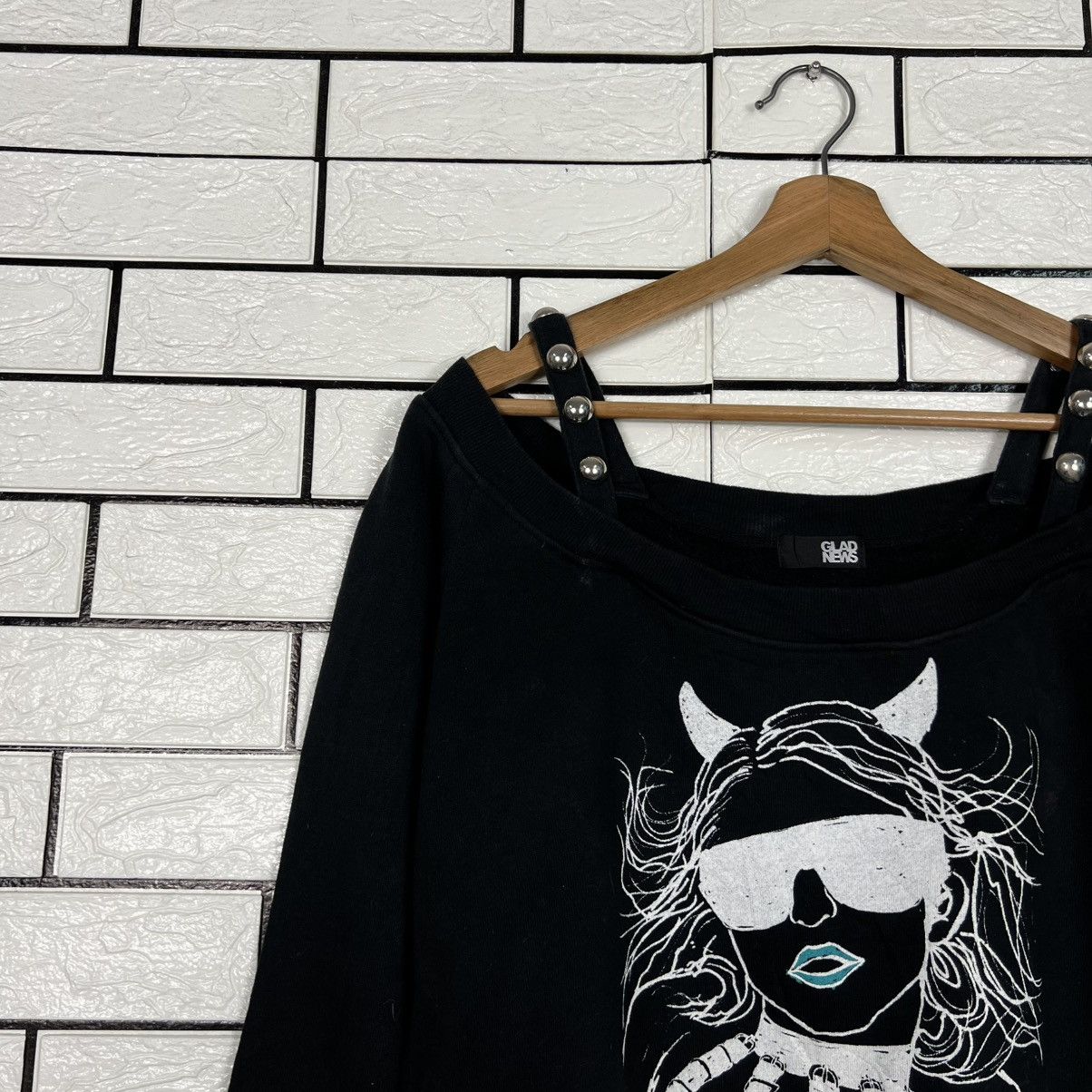 Japanese Brand Devil Girl Graphic Printed Lolita Punk Sweatshirt #4217-C192 Size S / US 4 / IT 40 - 5 Thumbnail