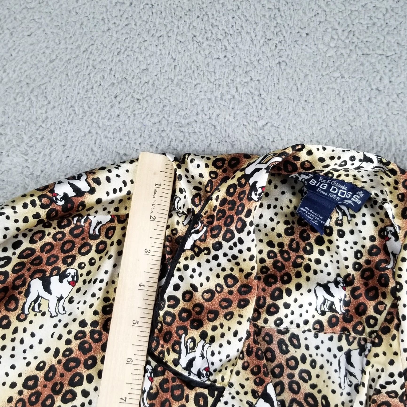 Big Dogs Vintage Big Dogs Sleep Shirt Large Pajama Shirt Cheetah Silky AOP Y2K Flaw Size US XL / EU 56 / 4 - 3 Thumbnail