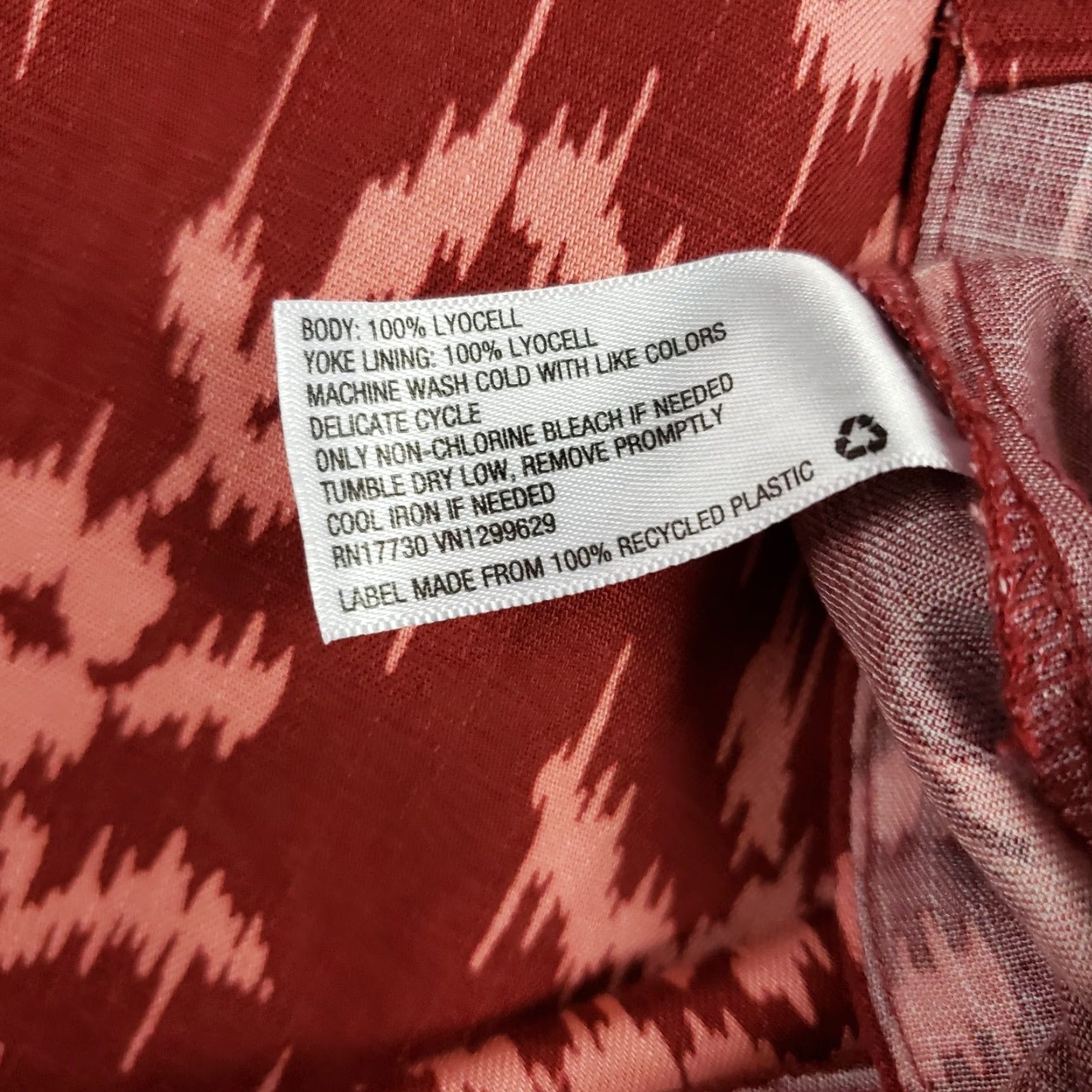 Vintage Knox Rose Womens Button Front Shirt Sz S Red Long Sleeve Lyocell Size S / US 4 / IT 40 - 5 Thumbnail