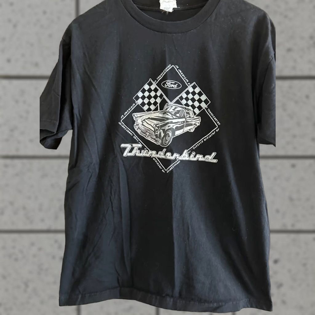 Ford VINTAGE Ford Thunderbird Classic Car Shirt Mens Large Black Short Sleeve Crew Neck 90s Graphic Print Car Theme Size US L / EU 52-54 / 3 - 1 Thumbnail