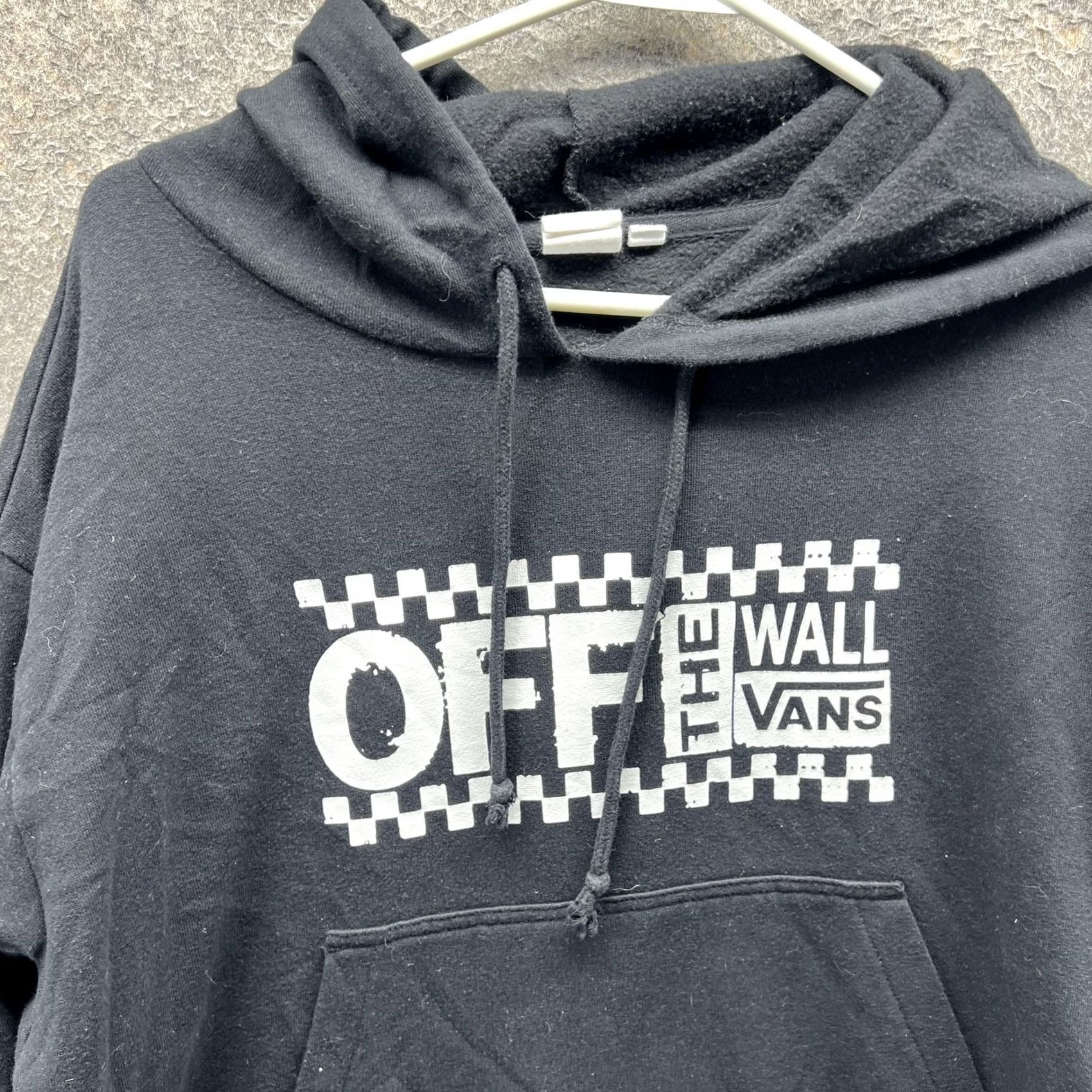 Vans Vans Hoodie Womens XL Black Off The Wall Cropped Fleece Pullover Sweatshirt Size XL / US 12-14 / IT 48-50 - 6 Thumbnail