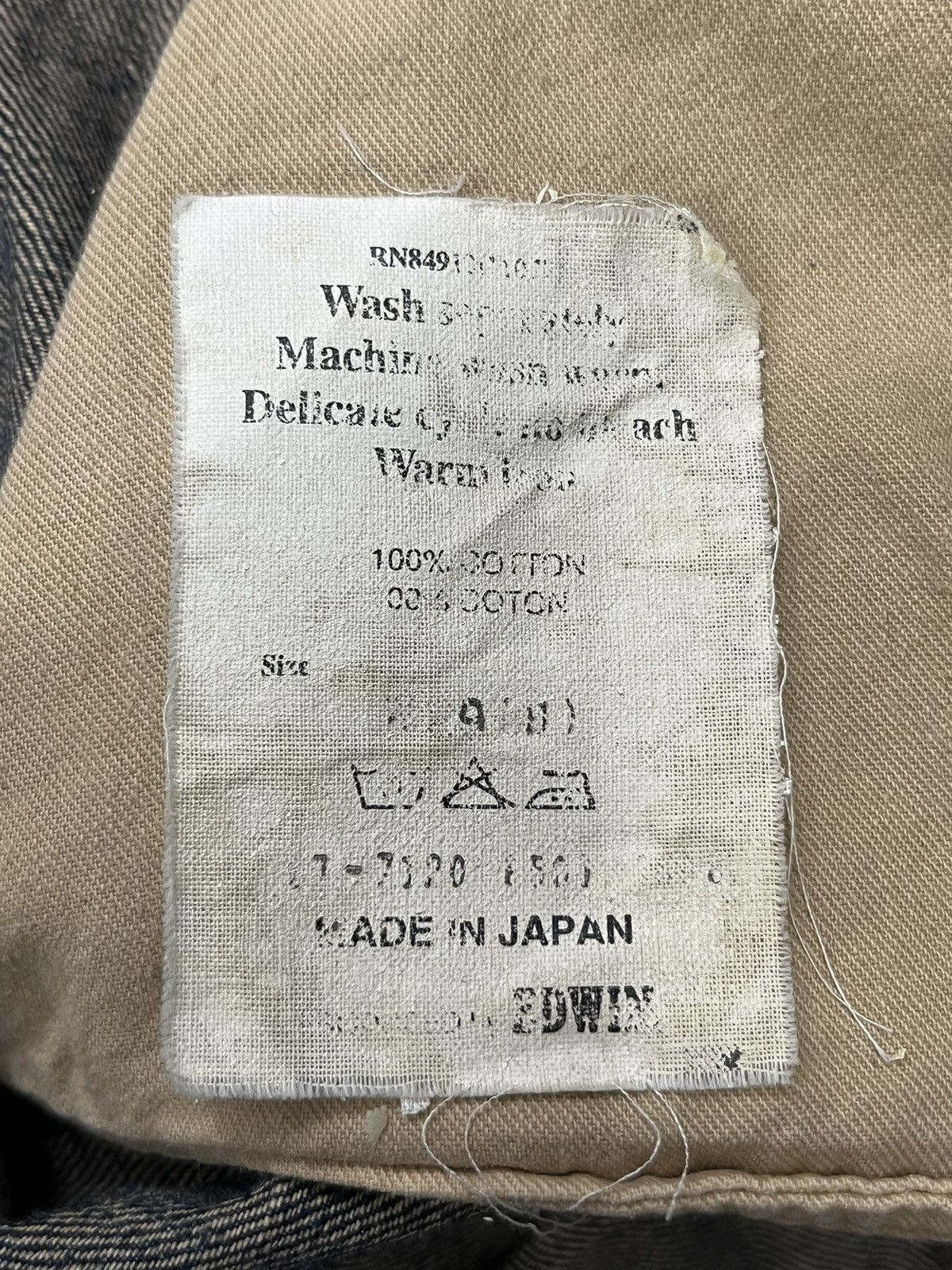 Edwin FYE🔥Vintage EDWIN 504 Japan Grunge ZigZag Distressed Denim Size US 30 / EU 46 - 21 Thumbnail