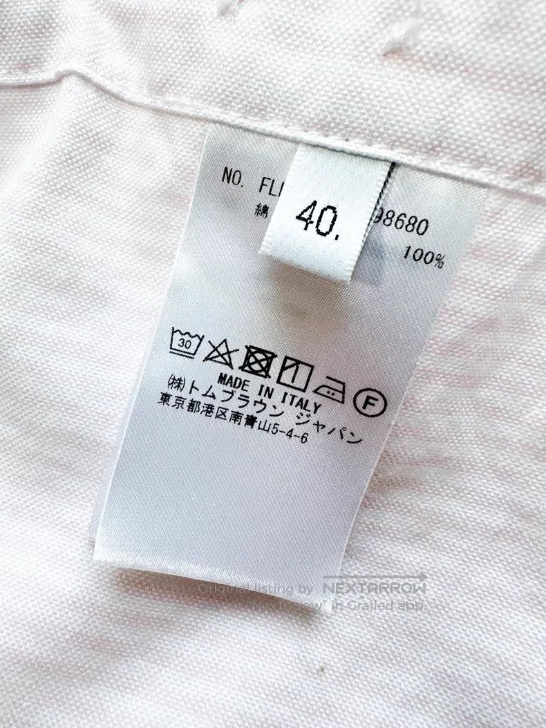 Thom Browne Thom Browne Pink and White Striped Long Sleeve Shirt Size US XXS / EU 40 - 6 Thumbnail