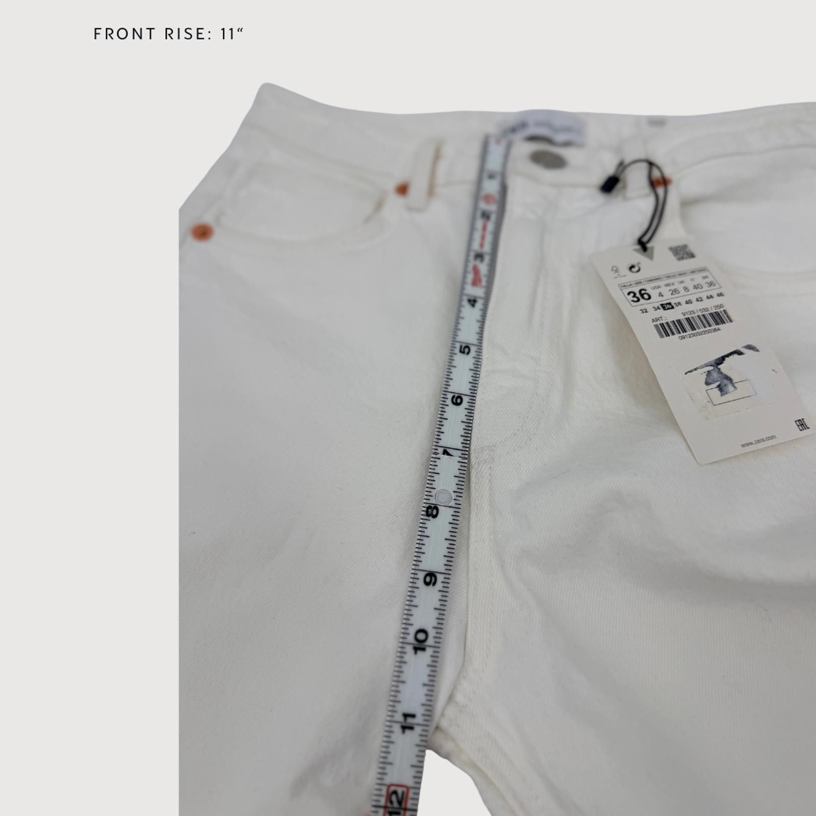 Zara Zara High Rise Straight Jeans Ivory NWT Ankle Length 4 Size 27" / US 4 / IT 40 - 6 Thumbnail