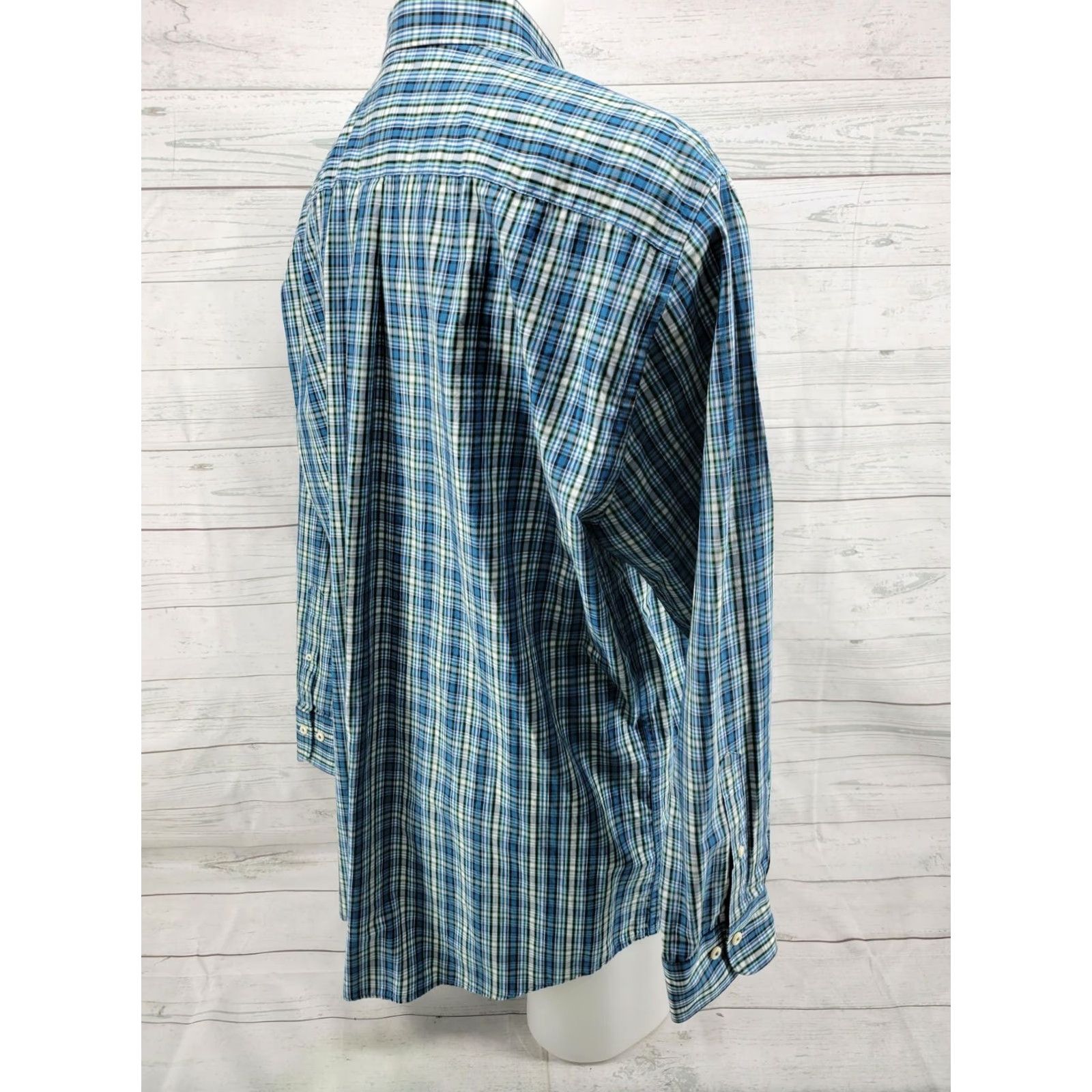 Peter Millar VINTAGE Peter Millar Long Sleeved Button Up Shirt Blue Plaid XXL Size US XXL / EU 58 / 5 - 5 Thumbnail