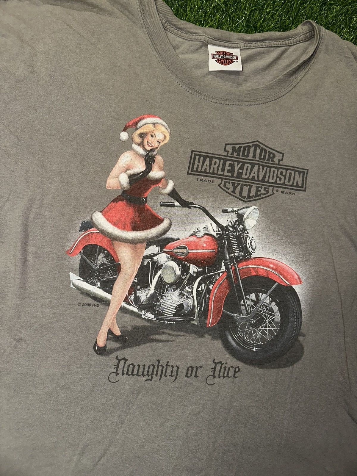 Harley Davidson Harley Davidson Christmas Naughty Or Nice Tee Shirt Size XL Size US XL / EU 56 / 4 - 3 Thumbnail