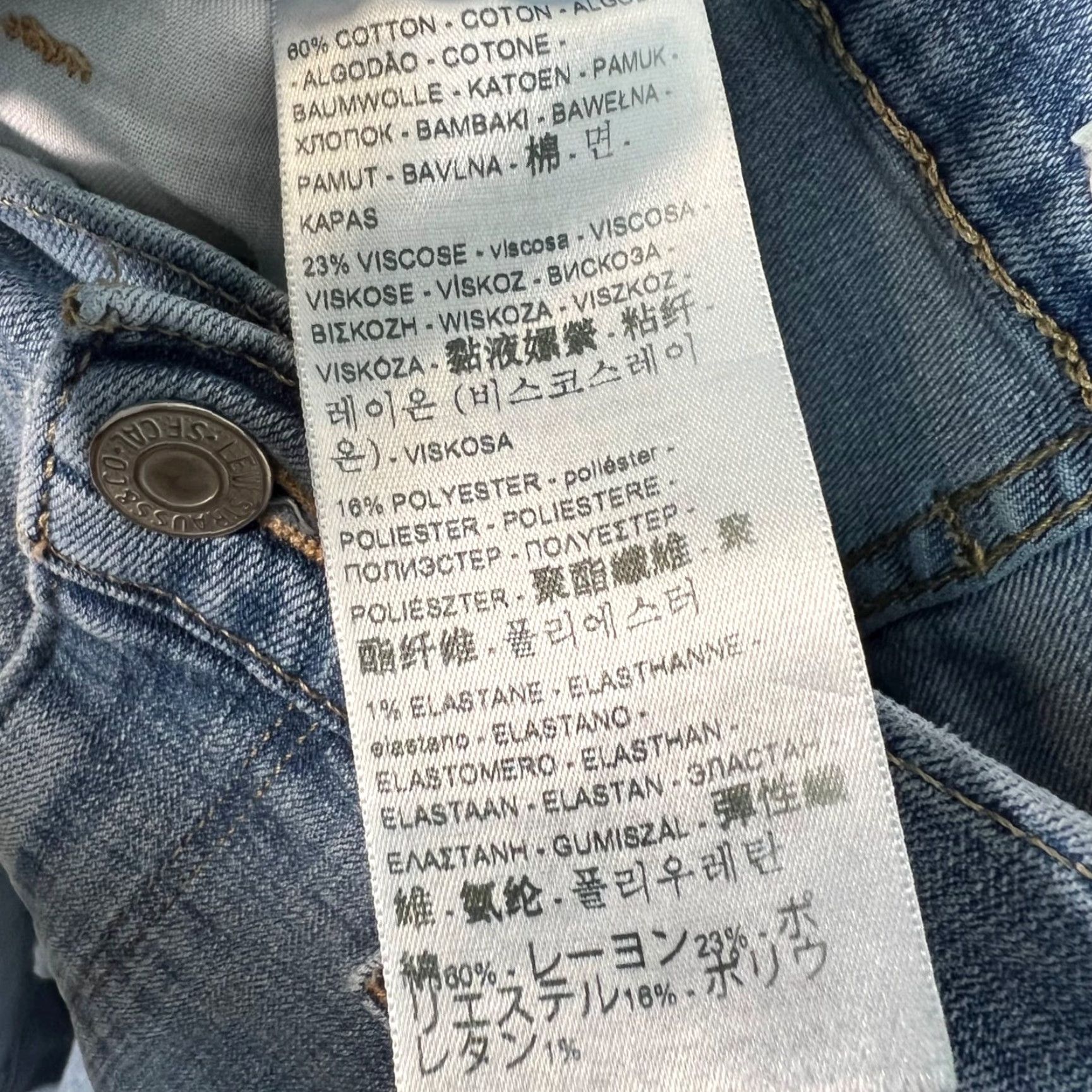 Levi's Levi's Women's High Rise Straight Jeans 27 Light Blue Distressed Denim Size 27" / US 4 / IT 40 - 4 Thumbnail