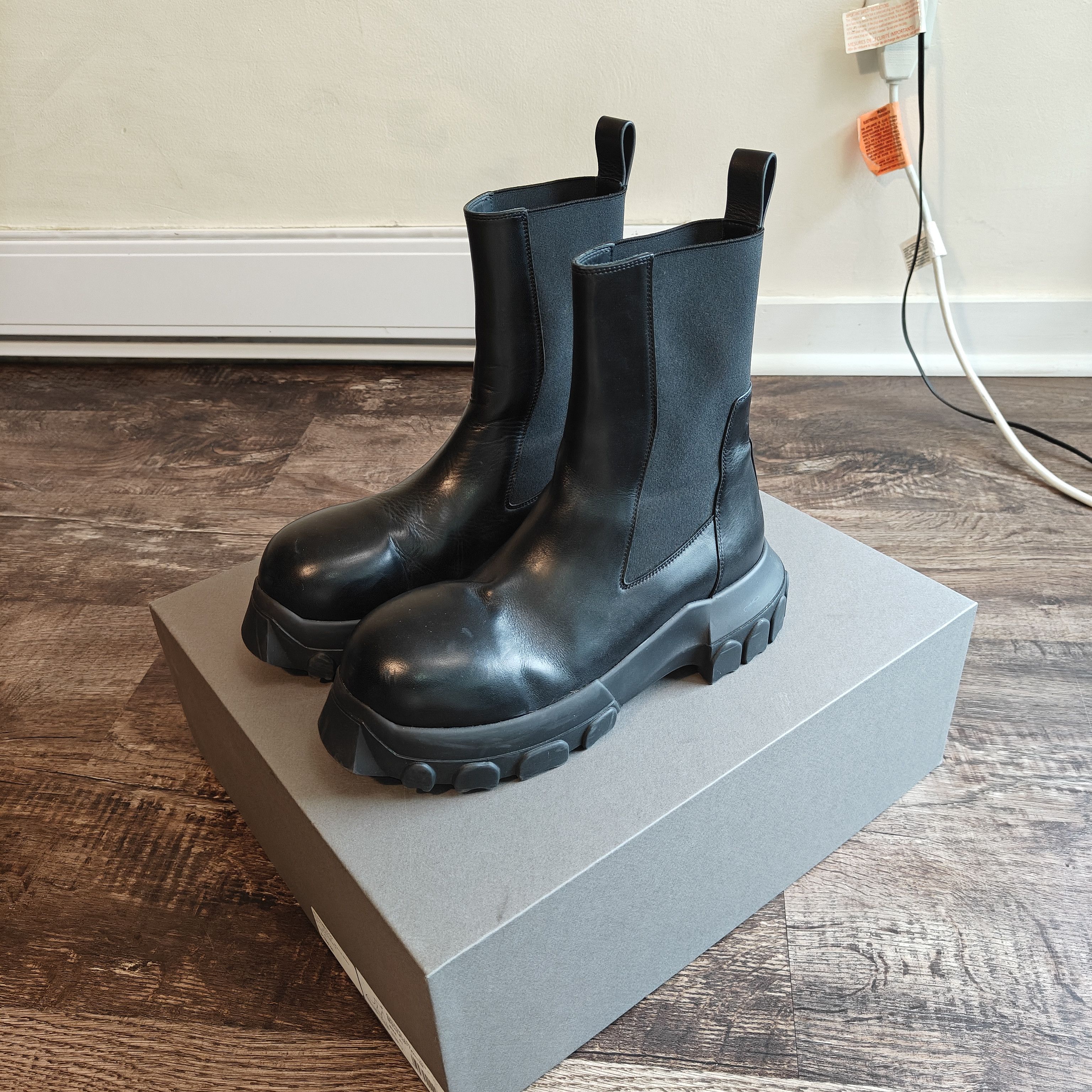 Rick Owens Rick Owens Leather Black Bozo Beetle Boots - Size 42