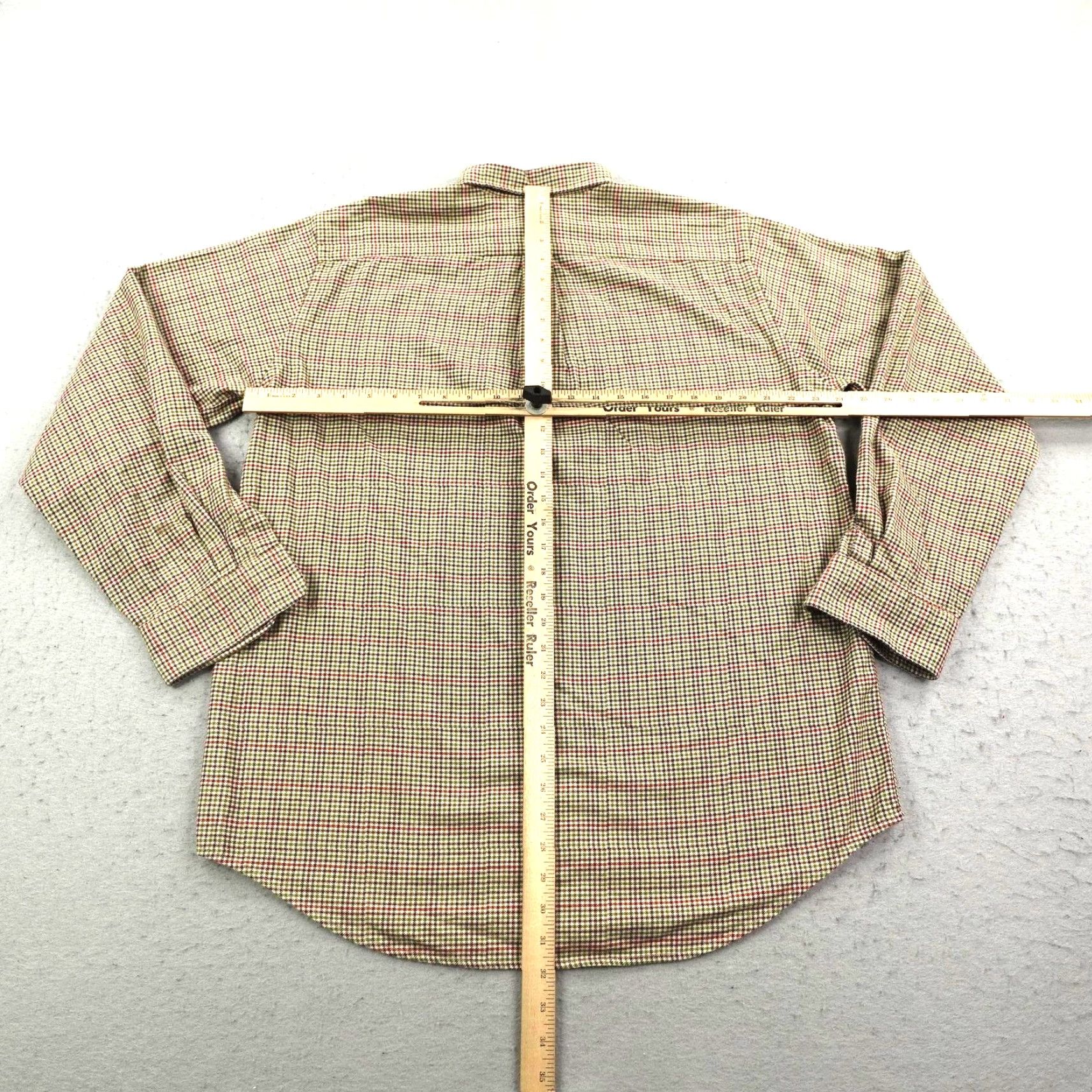 Lands' End VINTAGE Lands' End Shirt Mens Large Beige Houndstooth Plaid Flannel Button-Up Casual Mens Size US L / EU 52-54 / 3 - 4 Thumbnail