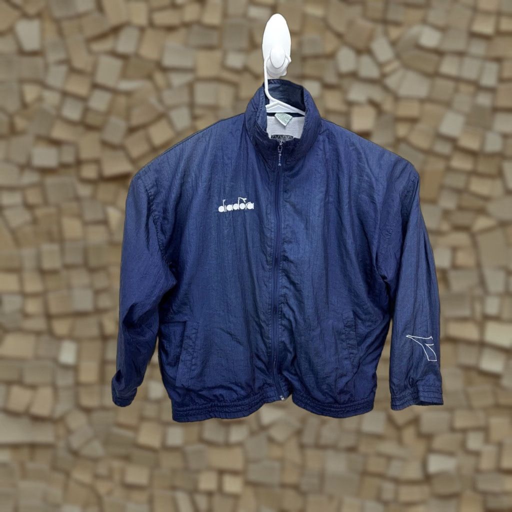 Diadora VINTAGE Diadora Scudetto Jacket 90s Medium Blue Nylon Windbreaker Mens Size US M / EU 48-50 / 2 - 1 Thumbnail