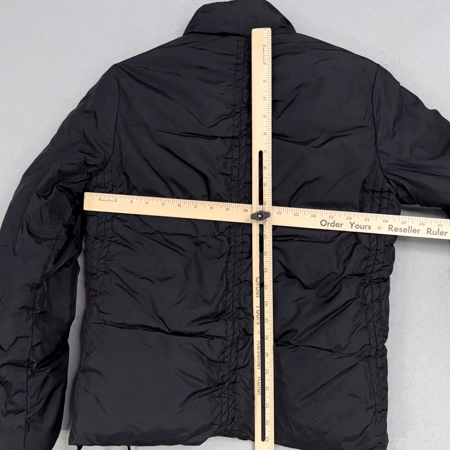 Vintage MODA INTERNATIONAL Womens Small Black Down Puffer Quilted Zip Jacket Size S / US 4 / IT 40 - 5 Thumbnail