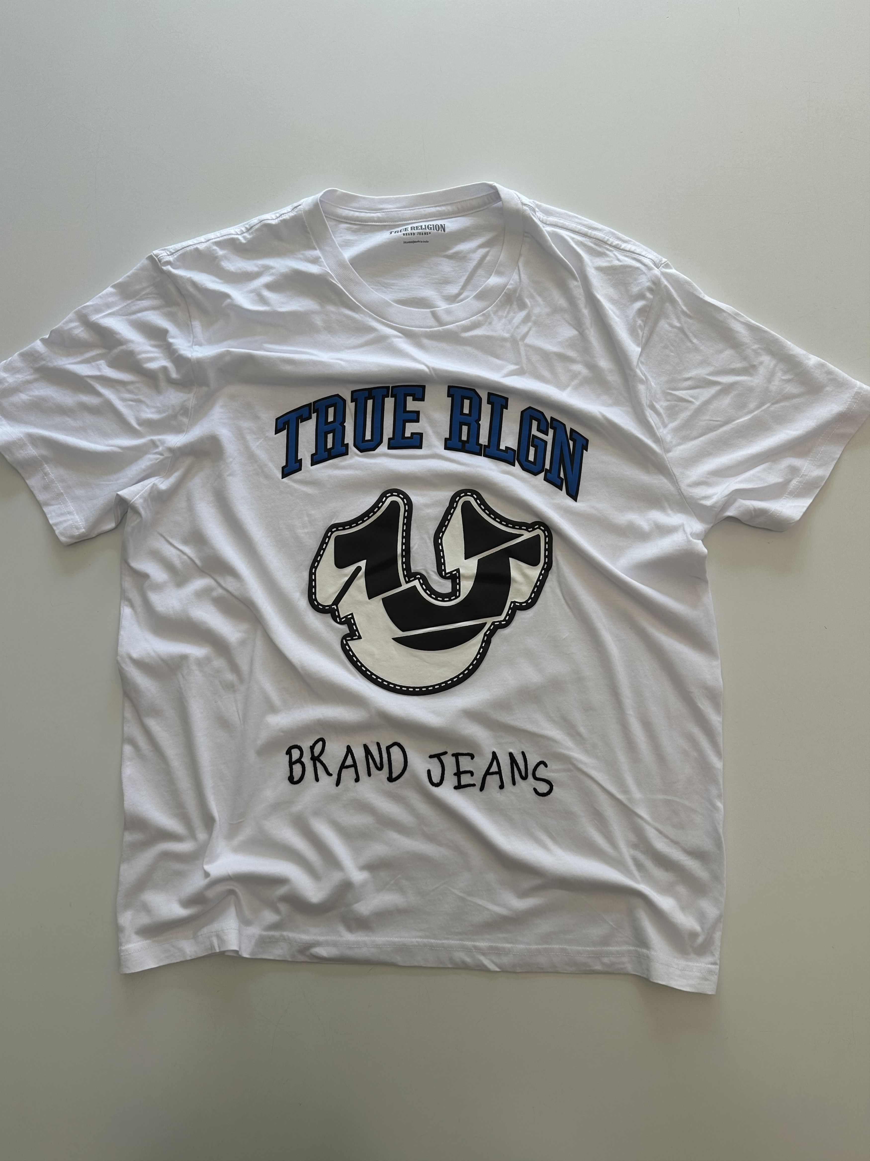 True Religion True Religion Brand Jeans Graphic White/Blue T-shirt 2XL Size US XXL / EU 58 / 5 - 1 Thumbnail