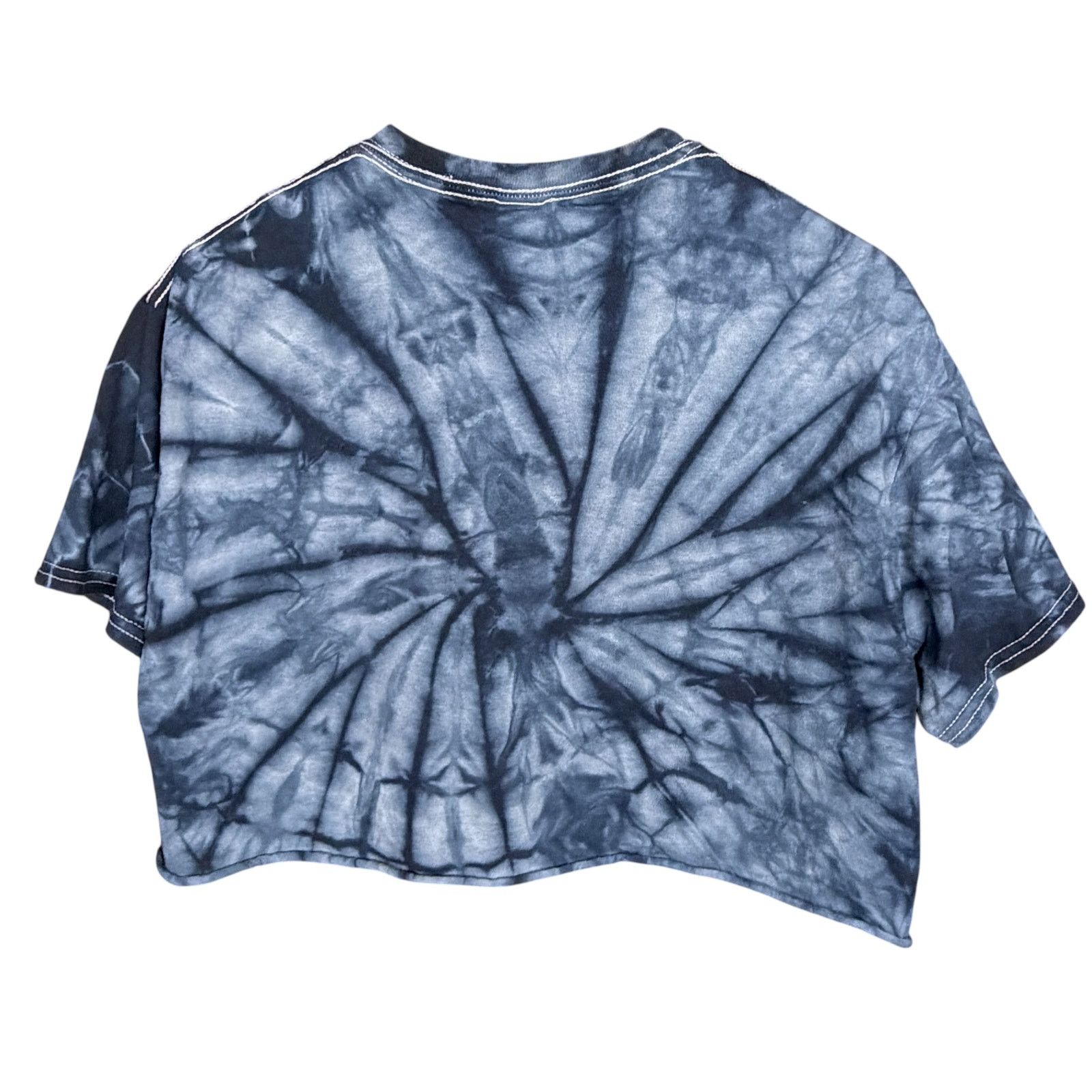 Other Hoosier Biting Lip Women Medium Blue Cropped Tie-Dye T-Shirt Size M / US 6-8 / IT 42-44 - 2 Thumbnail