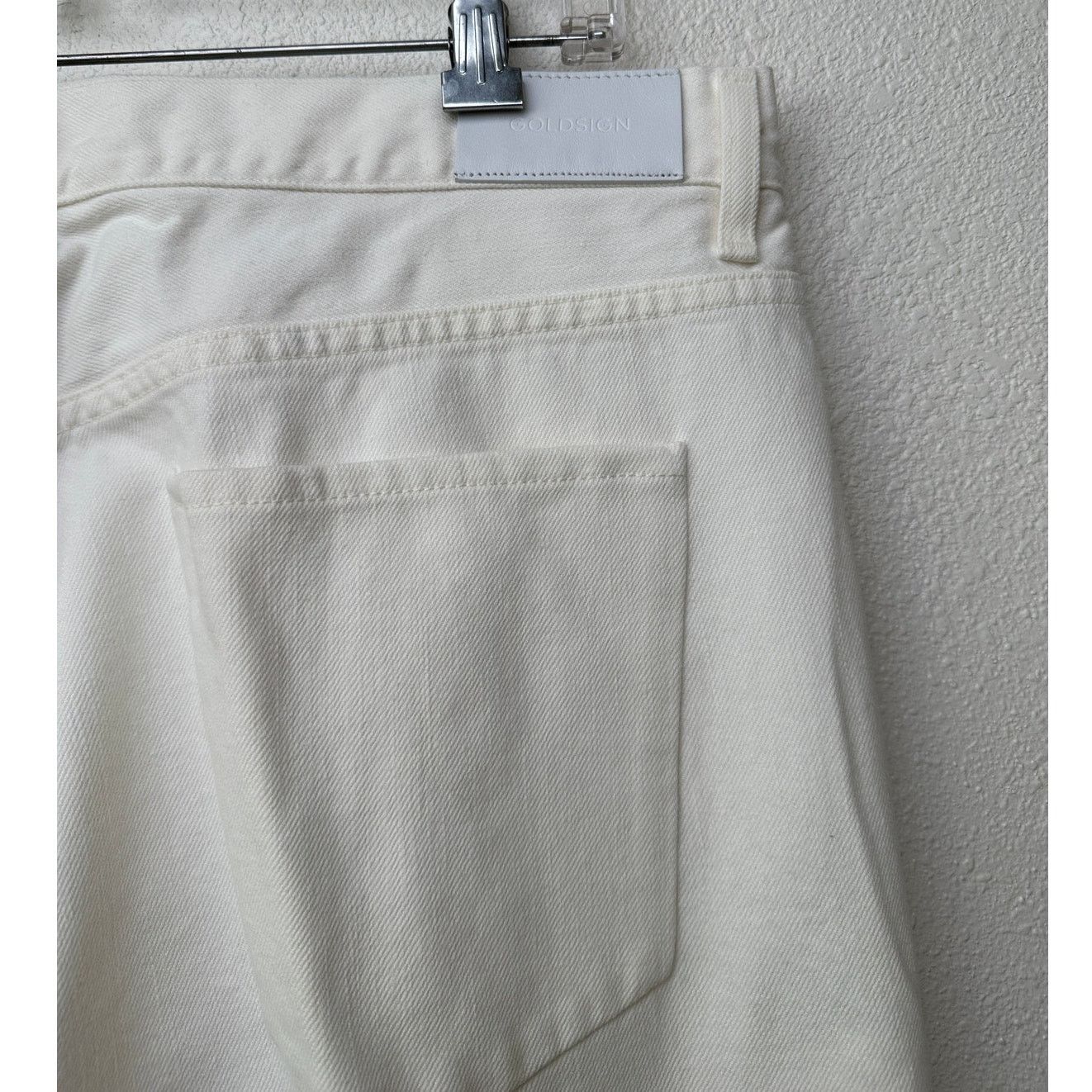 GOLDSIGN NWT Goldsign The A Jean Ivory Straight Leg Jeans US 32 Size 32" / US 10 / IT 46 - 5 Thumbnail