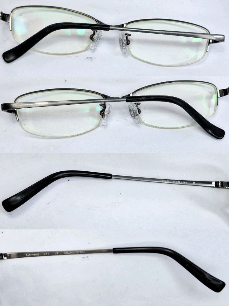 Other LAPHAS 947 GUMMETAL Titanium Half-Rim Glasses Made in Japan Size ONE SIZE - 6 Thumbnail